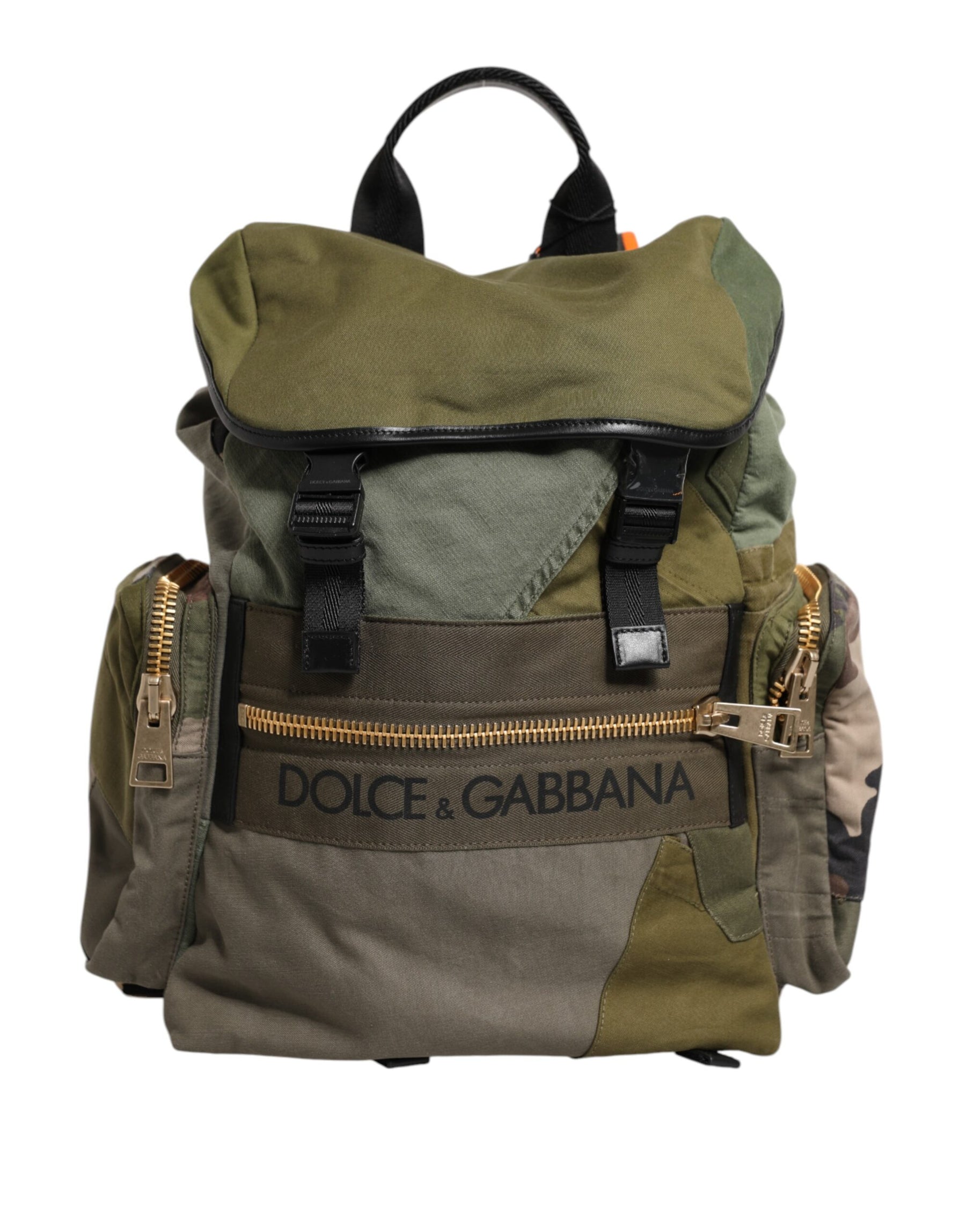 Dolce & Gabbana Military Green Patchwork Rucksack Backpack Bag | Regal Royce