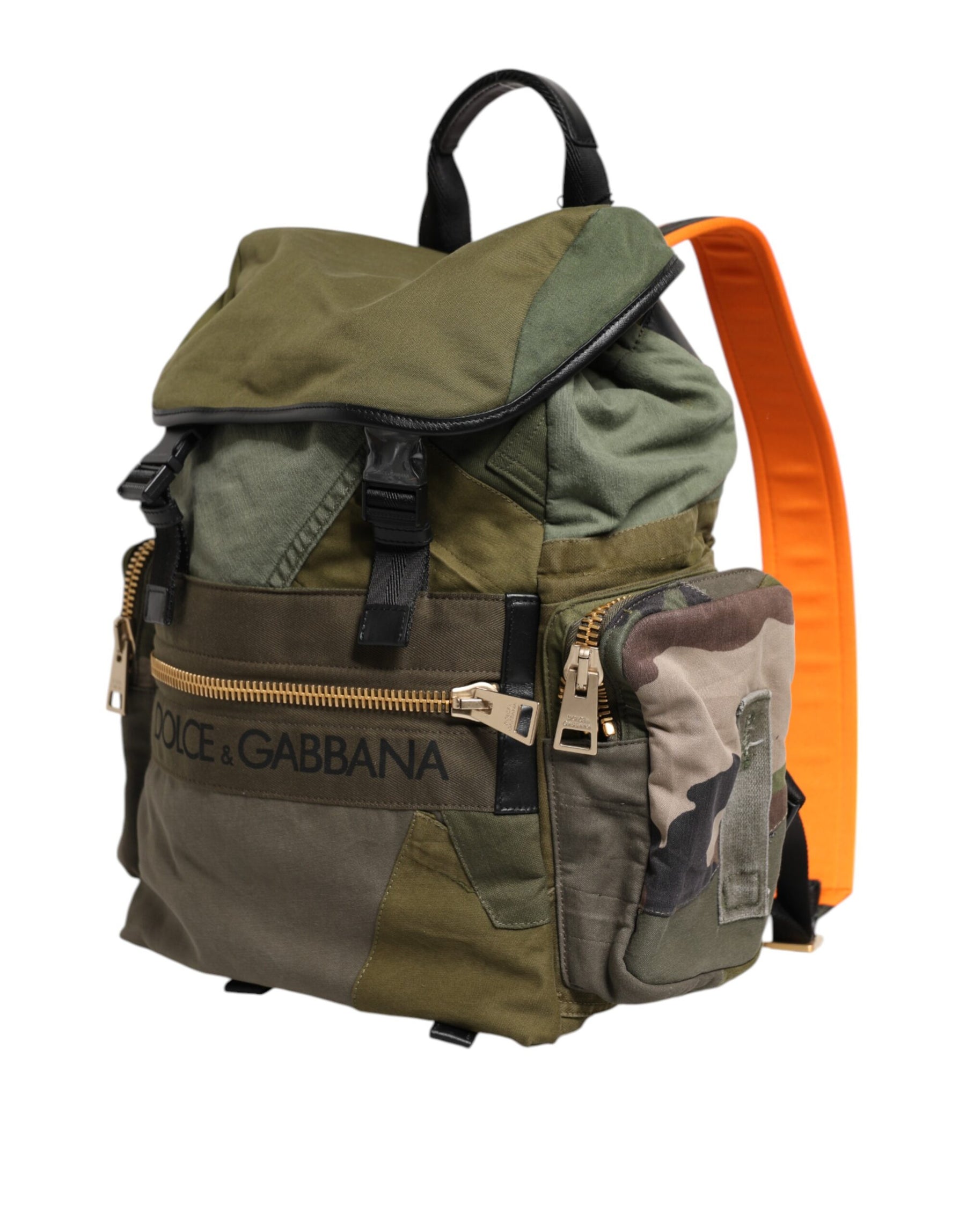 Dolce & Gabbana Military Green Patchwork Rucksack Backpack Bag | Regal Royce
