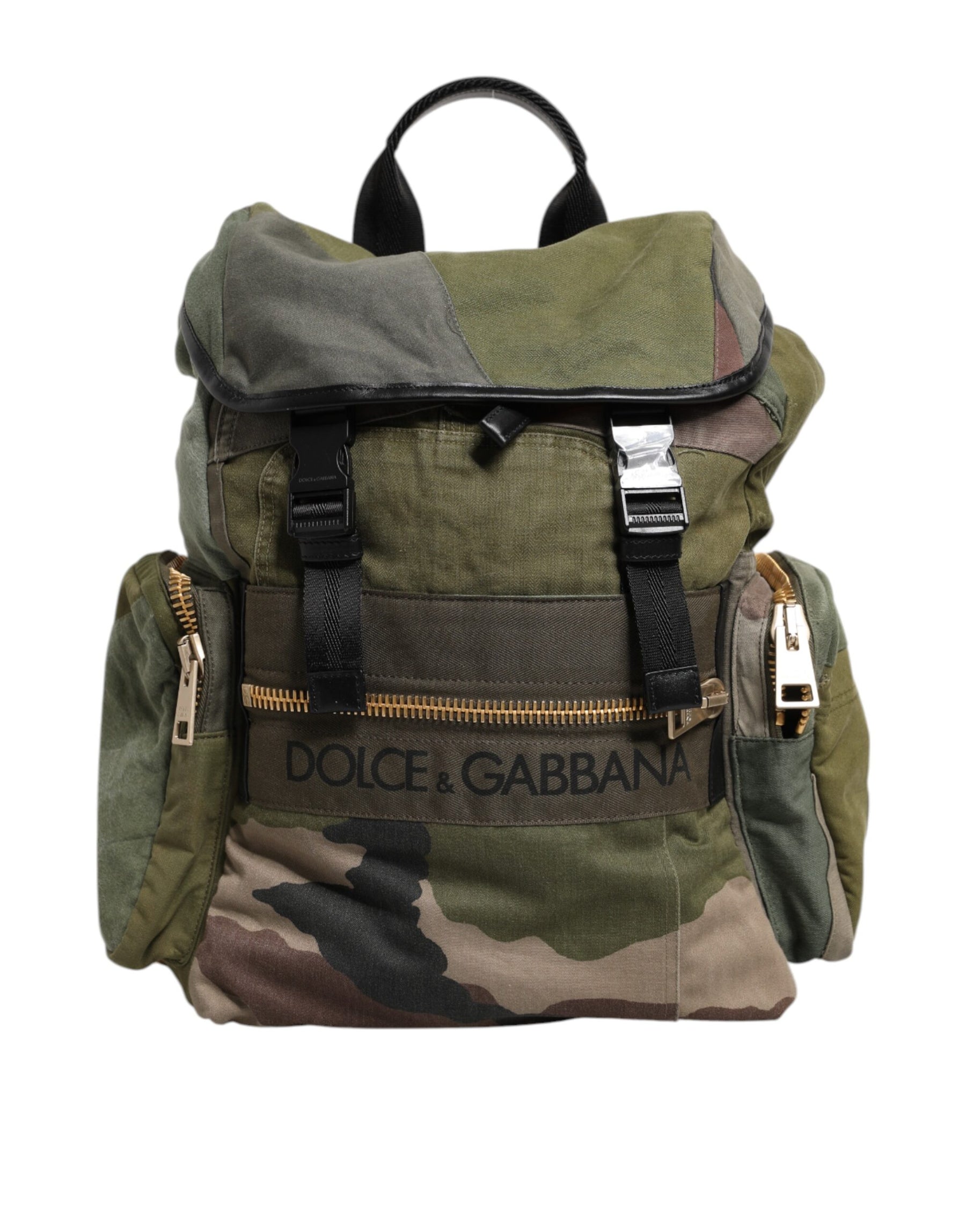 Dolce & Gabbana Military Green Patchwork Rucksack Backpack Bag | Regal Royce