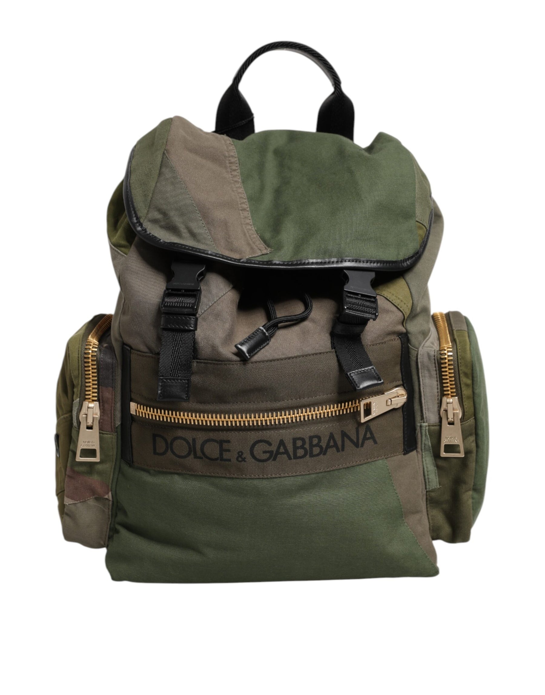 Dolce & Gabbana Military Green Patchwork Rucksack Backpack Bag | Regal Royce