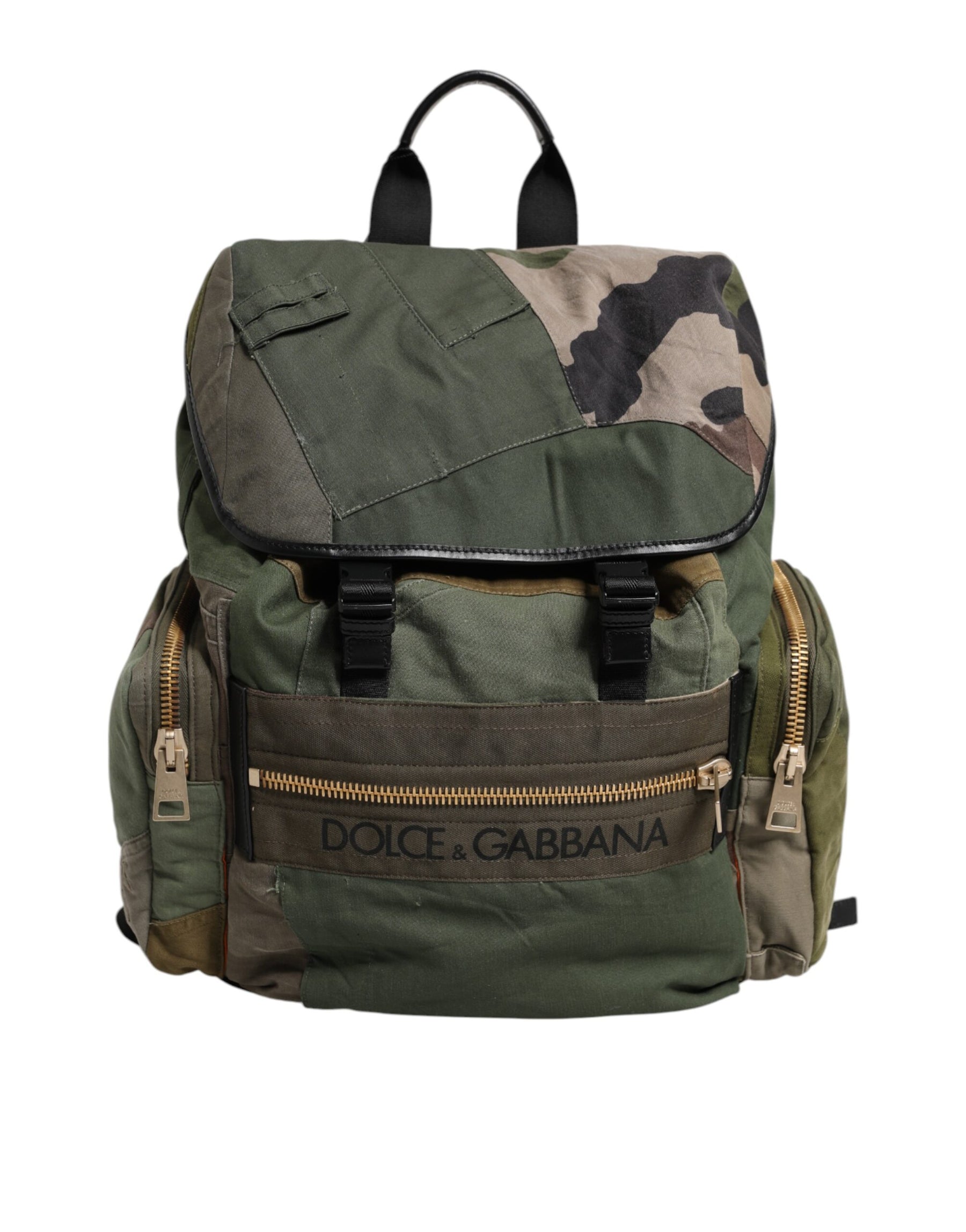 Dolce & Gabbana Military Green Patchwork Rucksack Backpack Bag | Regal Royce