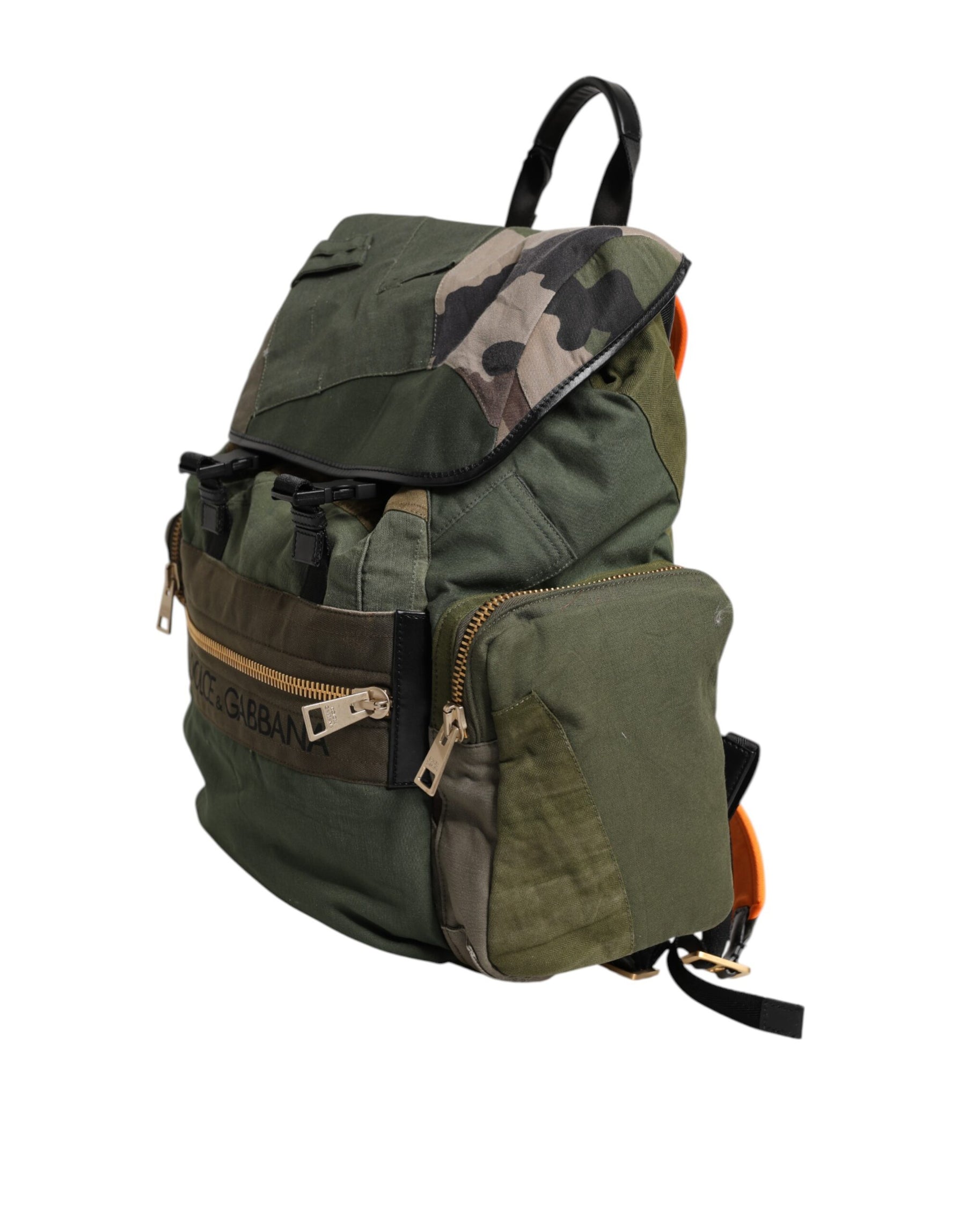 Dolce & Gabbana Military Green Patchwork Rucksack Backpack Bag | Regal Royce