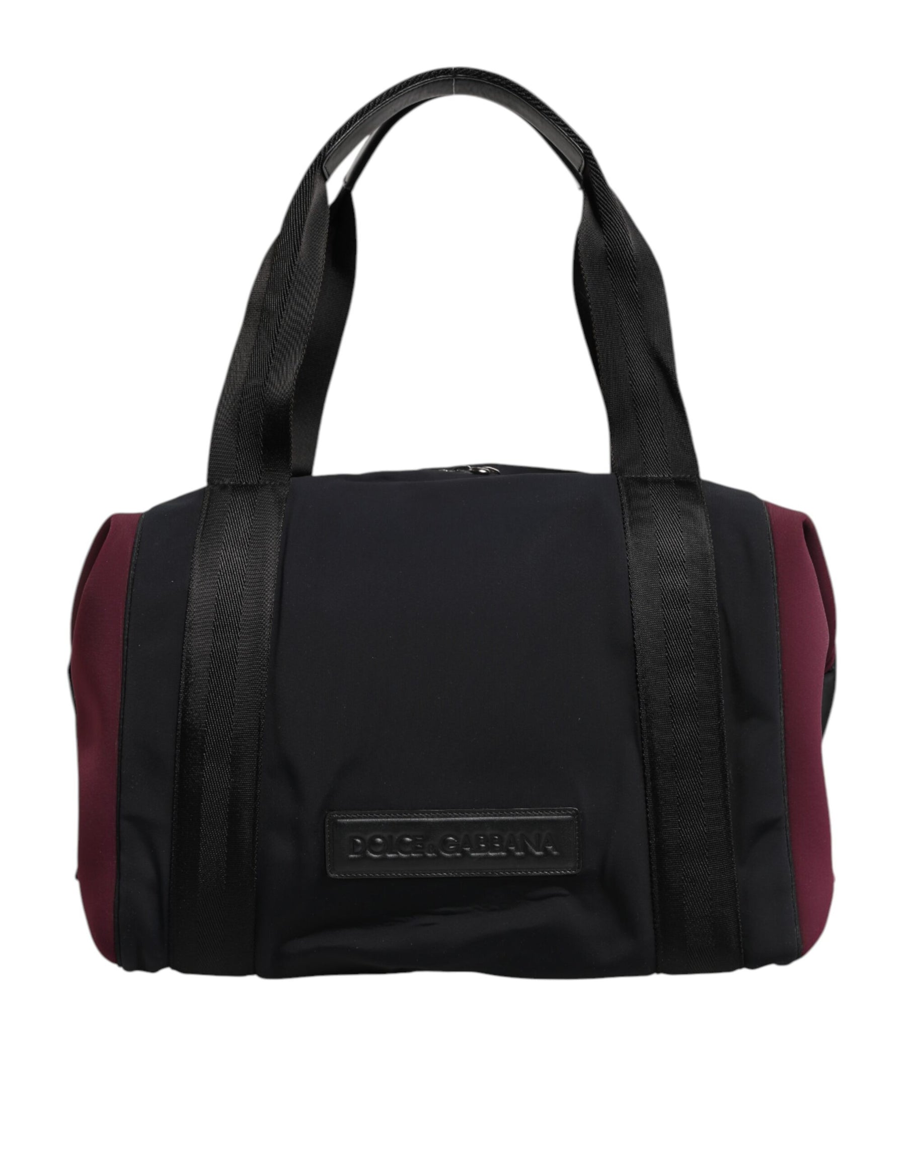 Dolce & Gabbana Black Maroon Hand Shoulder Duffel Travel Bag | Regal Royce