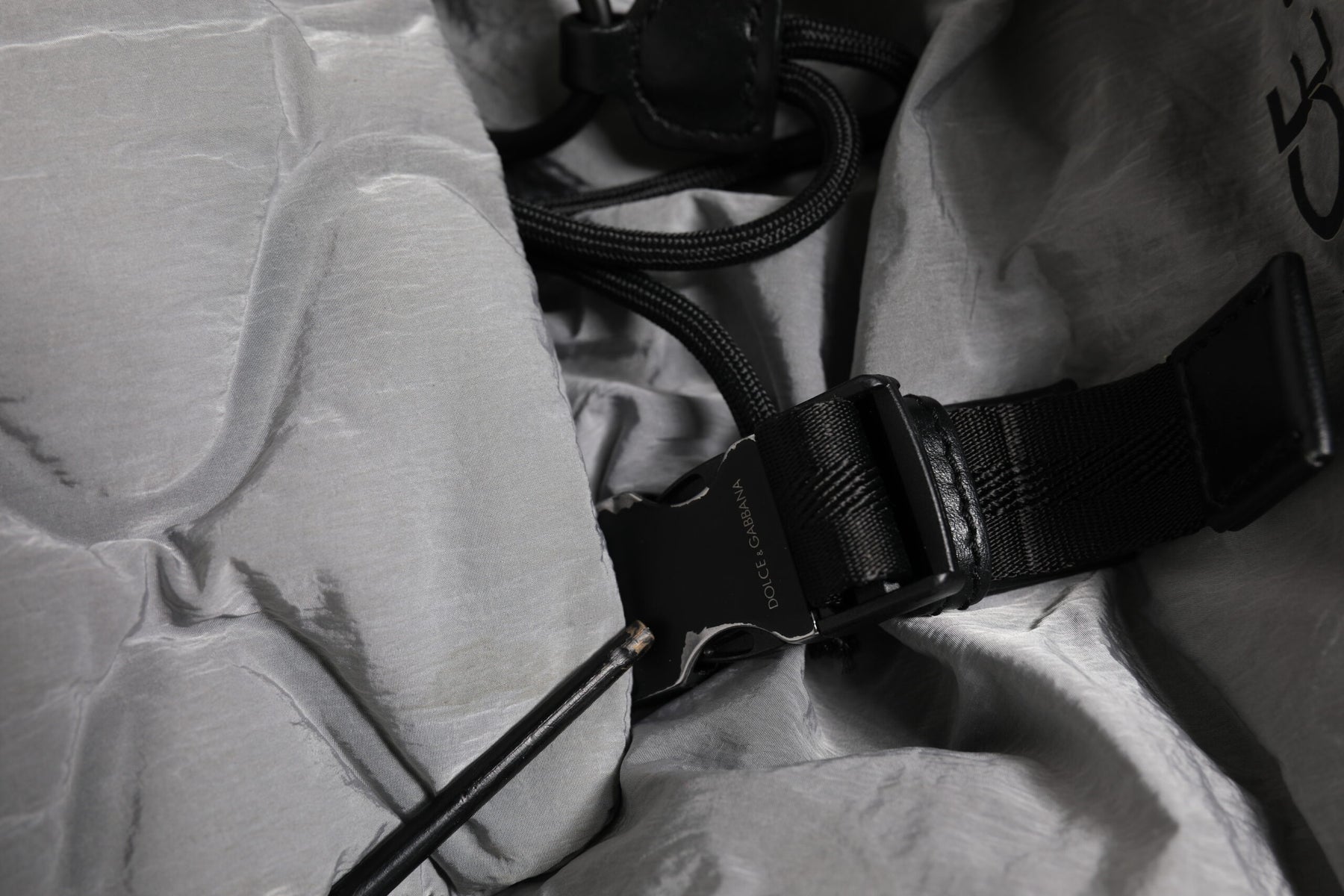 Dolce & Gabbana Gray Milano Print Drawstring Travel Backpack Bag | Regal Royce