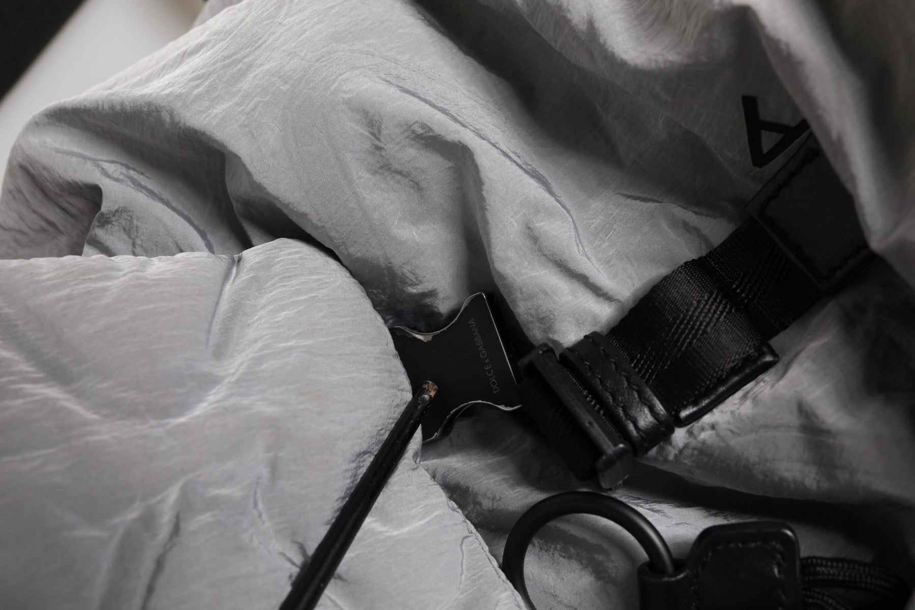 Dolce & Gabbana Gray Milano Print Drawstring Travel Backpack Bag | Regal Royce