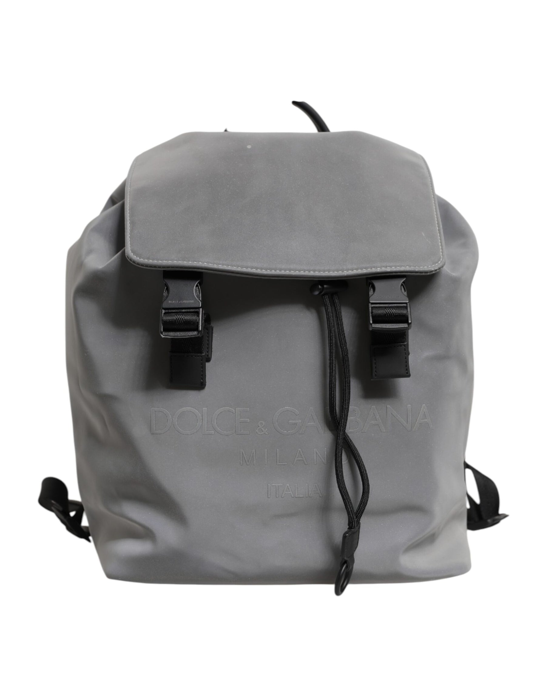 Dolce & Gabbana Gray Palermo Reflector Buckles Drawstring Backpack Bag | Regal Royce