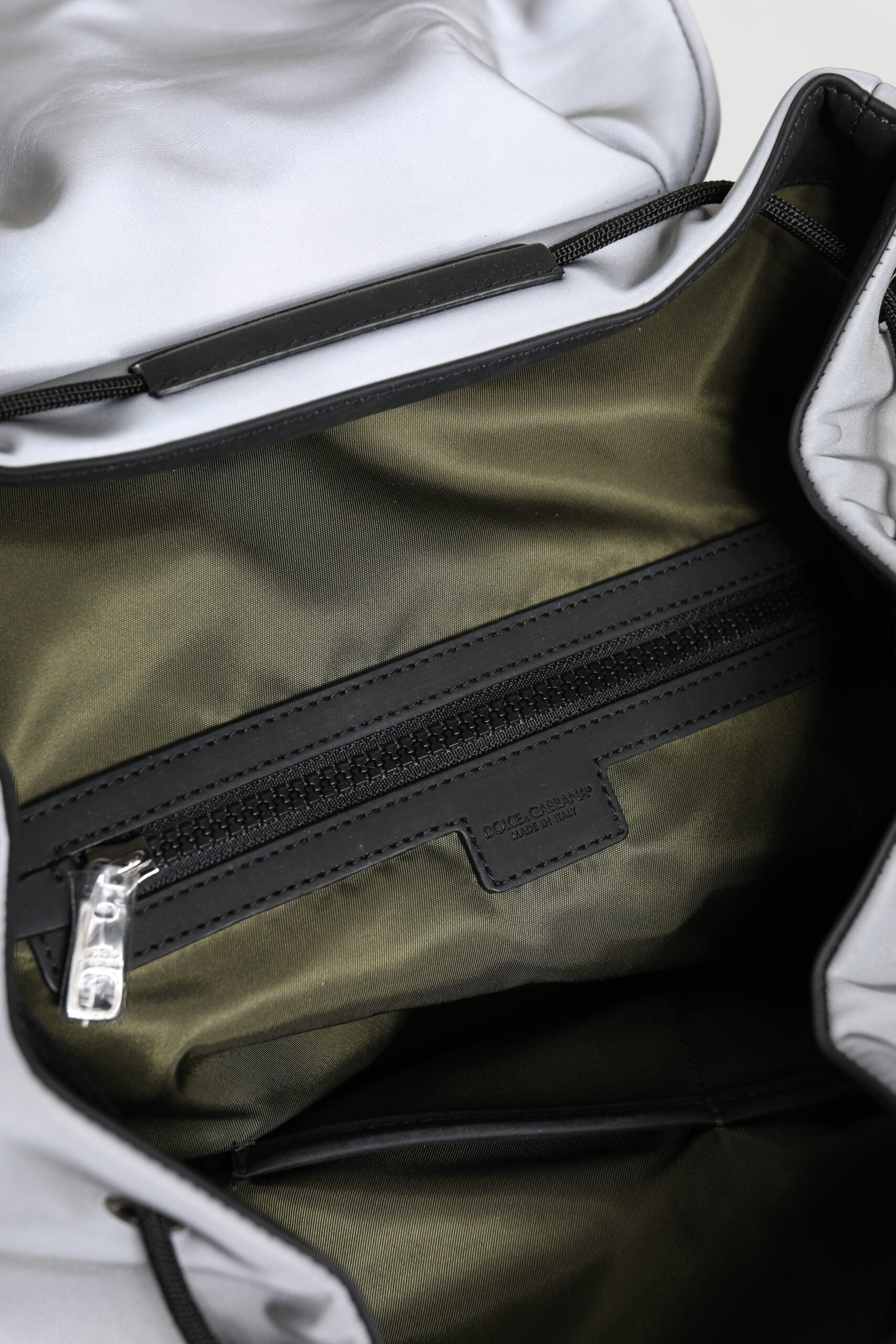 Dolce & Gabbana Gray Palermo Reflector Buckles Drawstring Backpack Bag | Regal Royce