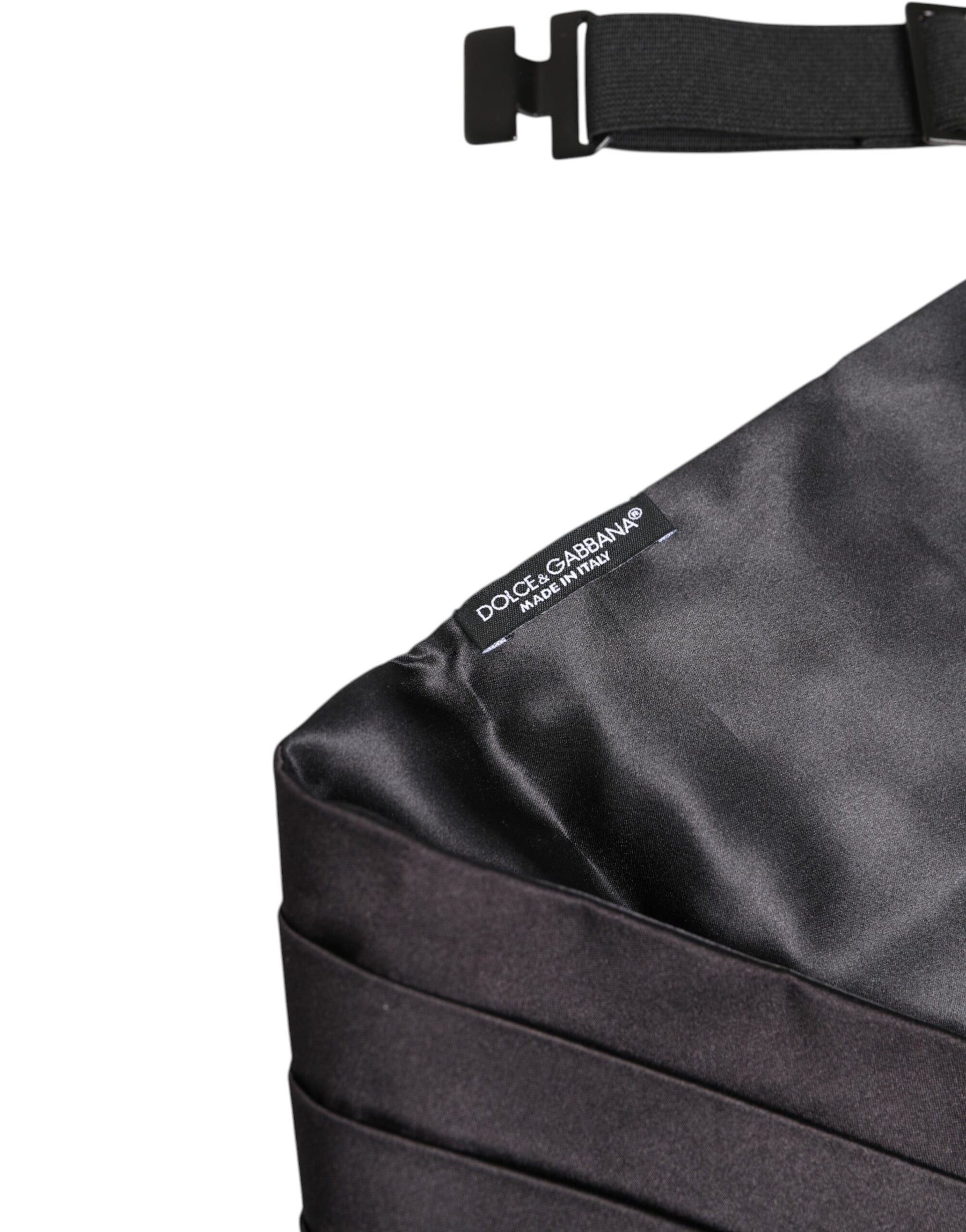 Dolce & Gabbana Black Men 100% Silk Belt Wide Waist Cummerbund | Regal Royce