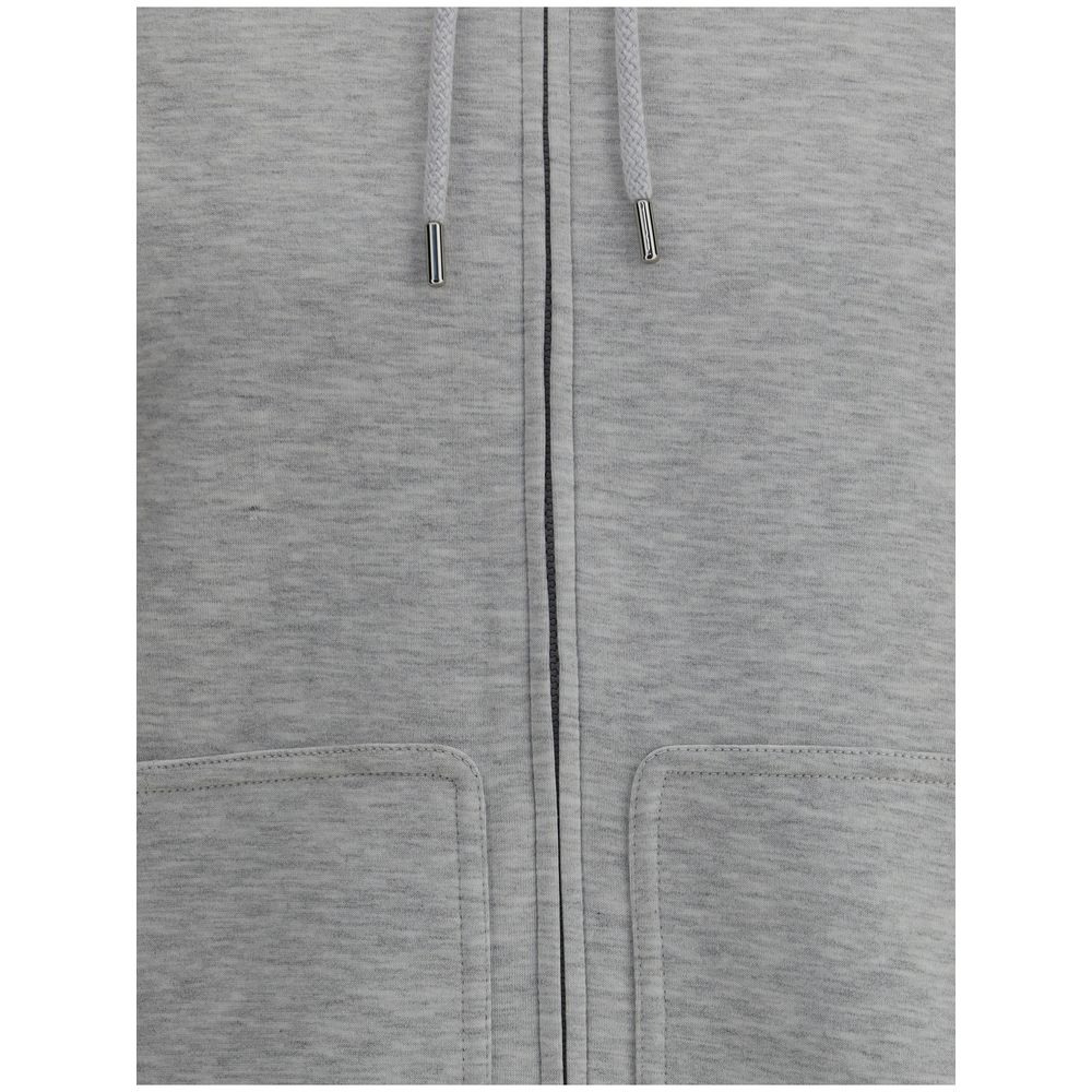 Brunello Cucinelli Gray Cotton Hoodie | Regal Royce