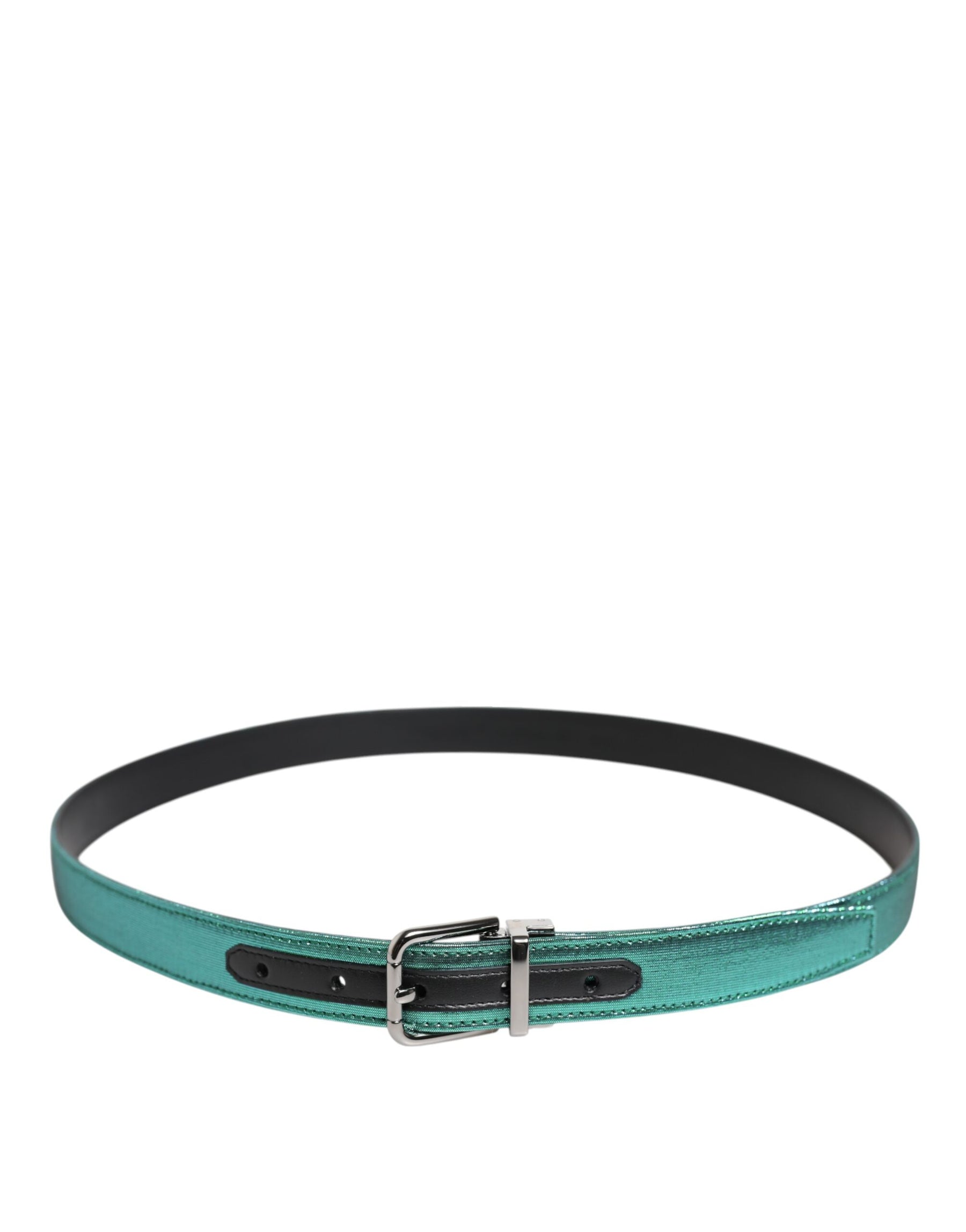 Dolce & Gabbana Green Black Polyester Metal Buckle Belt | Regal Royce