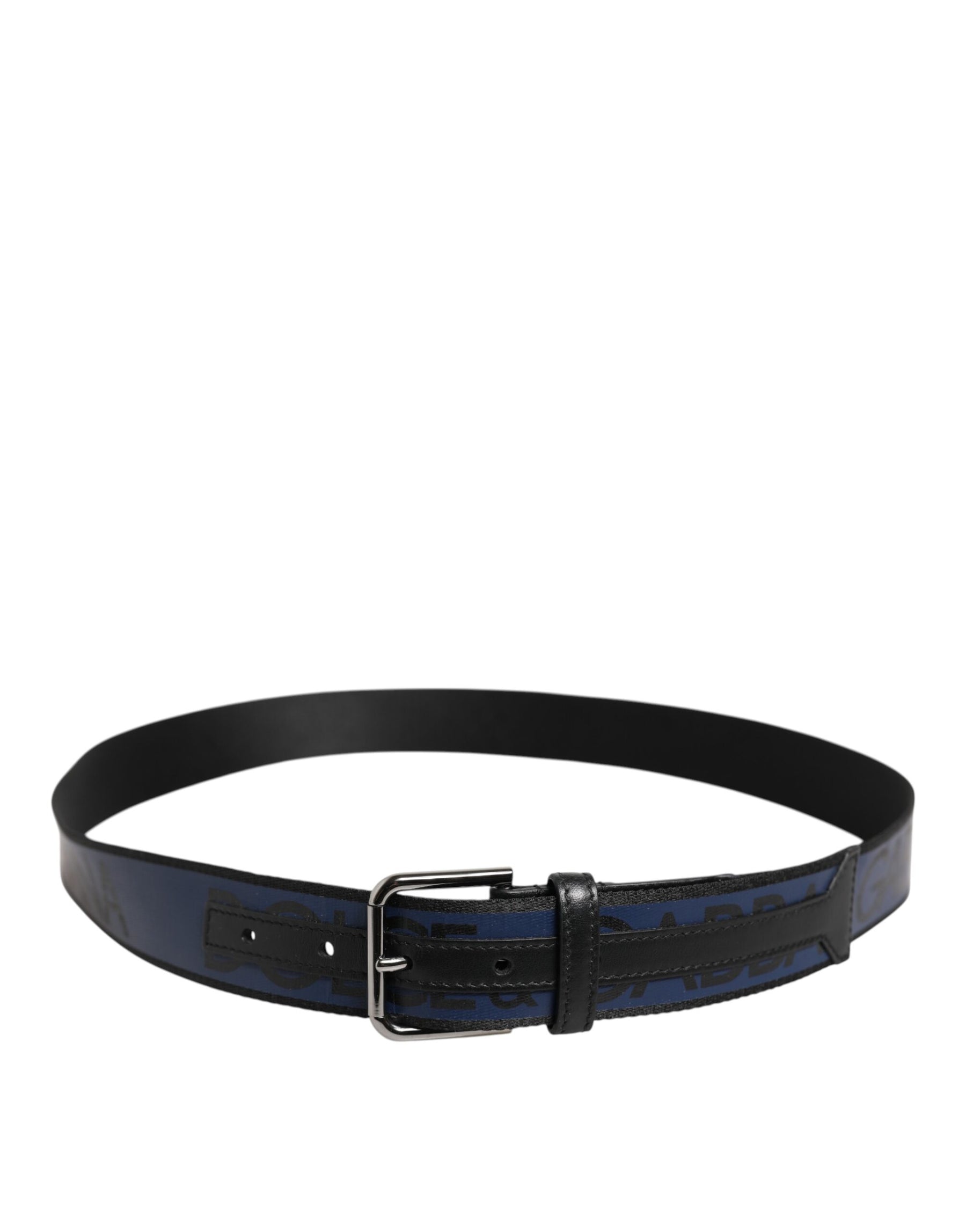 Dolce & Gabbana Blue Black Polyester Metal Buckle Belt | Regal Royce