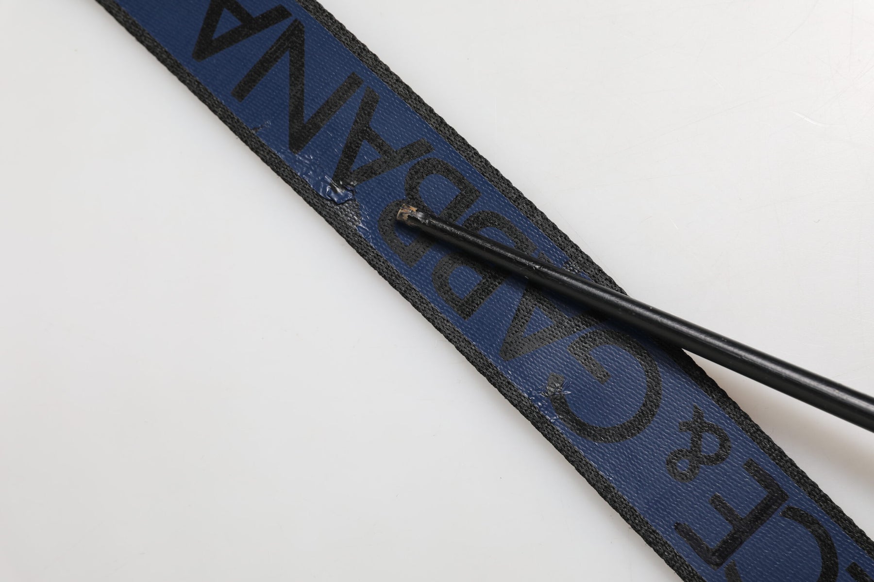 Dolce & Gabbana Blue Black Polyester Metal Buckle Belt | Regal Royce