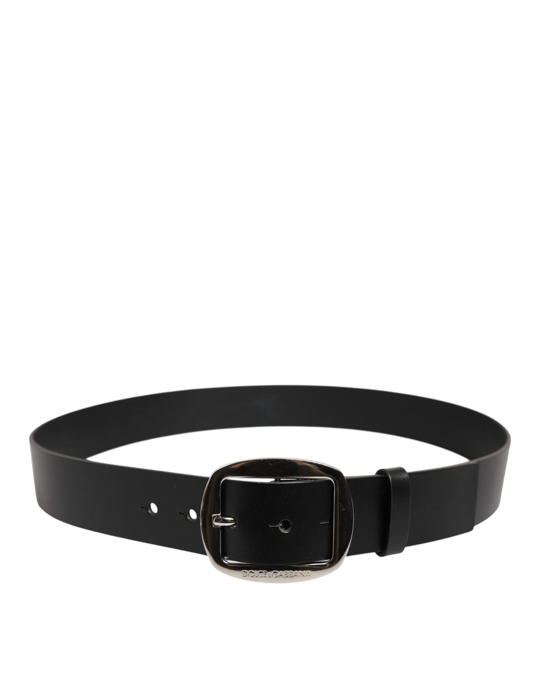 Dolce & Gabbana Black Leather Classic Metal Buckle Belt | Regal Royce