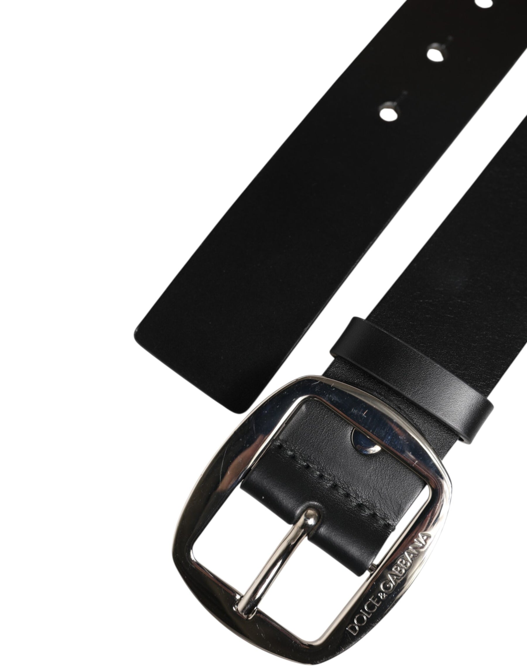 Dolce & Gabbana Black Leather Classic Metal Buckle Belt | Regal Royce