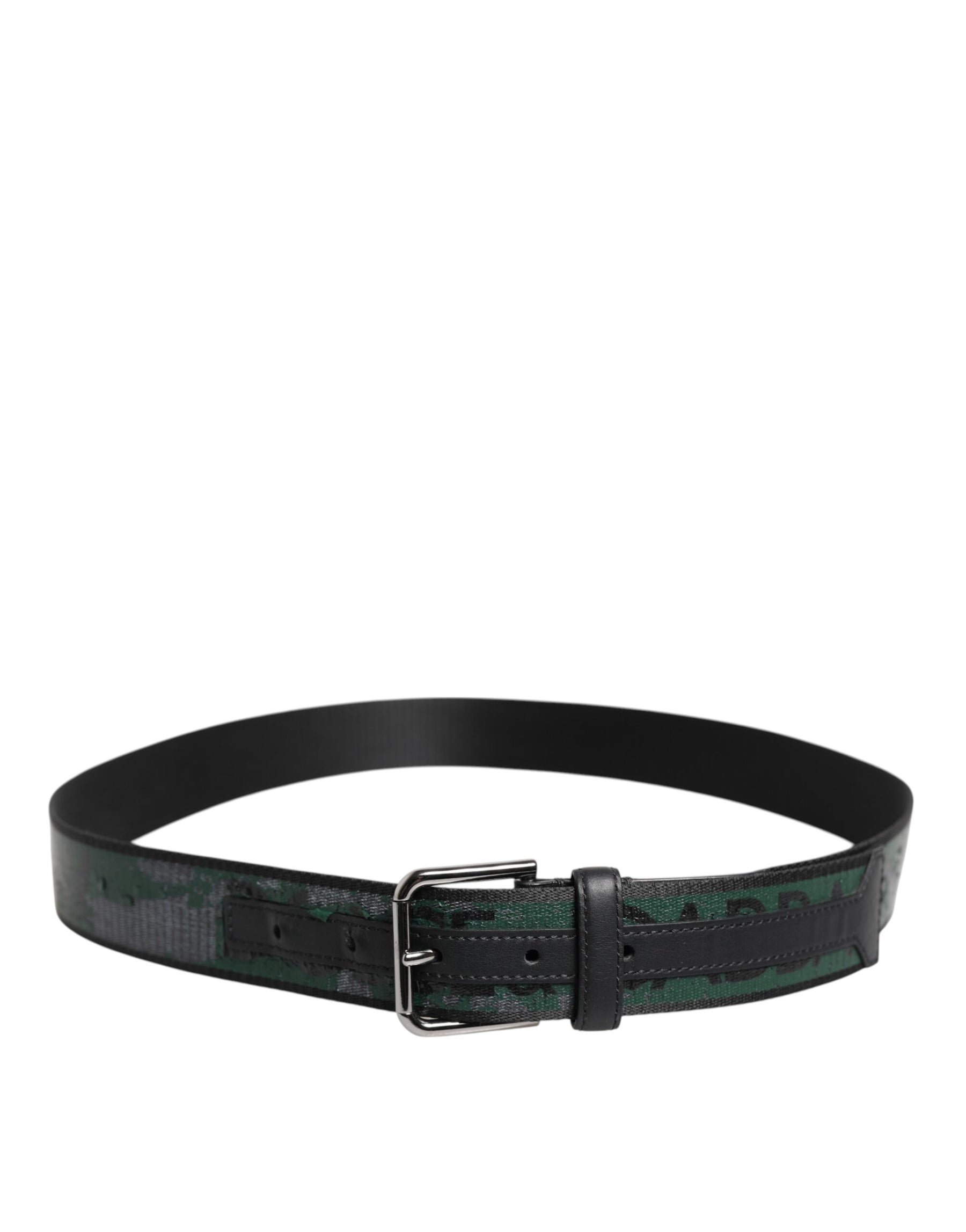 Dolce & Gabbana Green Black Polyester DG Logo Buckle Belt | Regal Royce