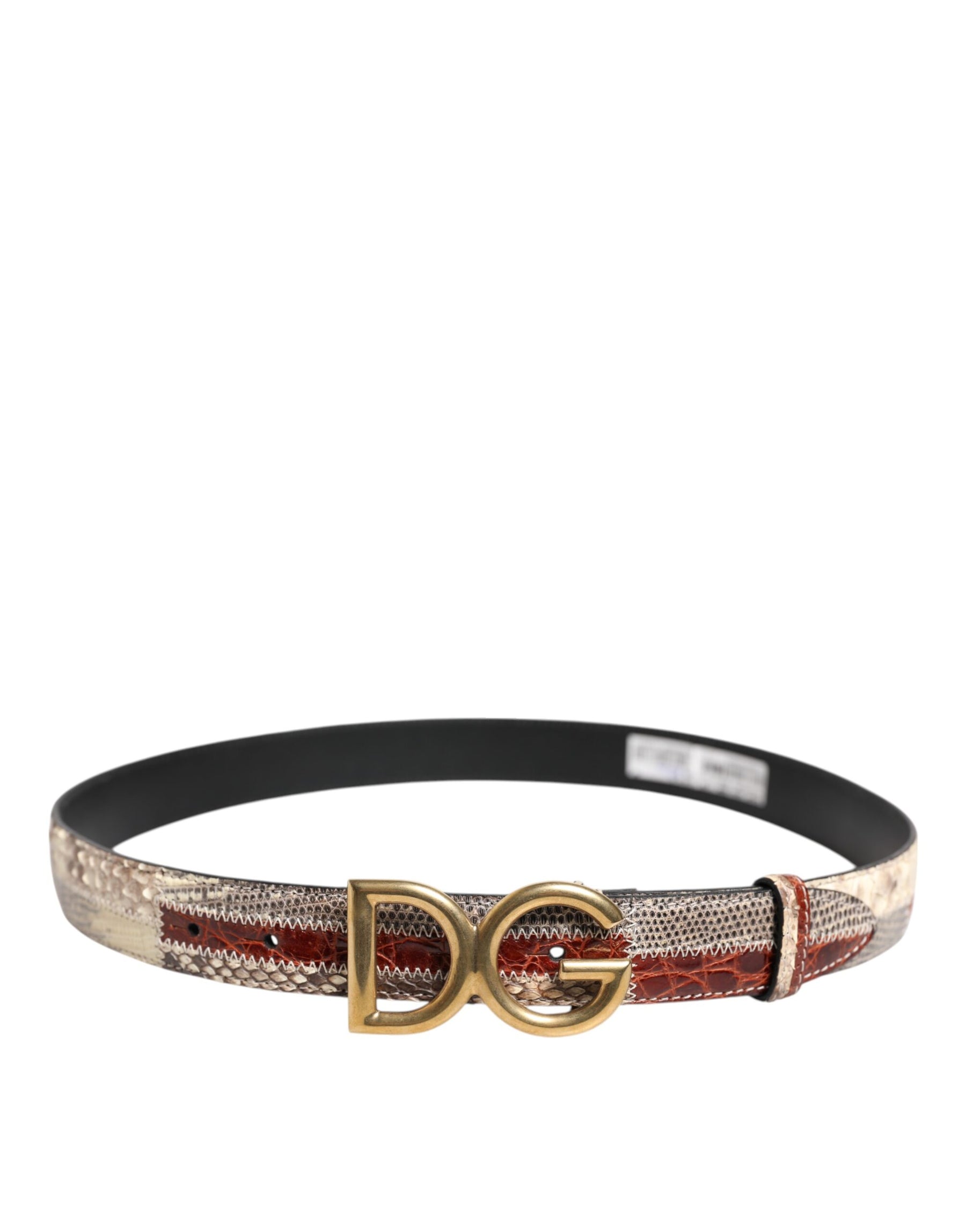 Dolce & Gabbana Multicolor Exotic Leather DG Logo Buckle Belt | Regal Royce