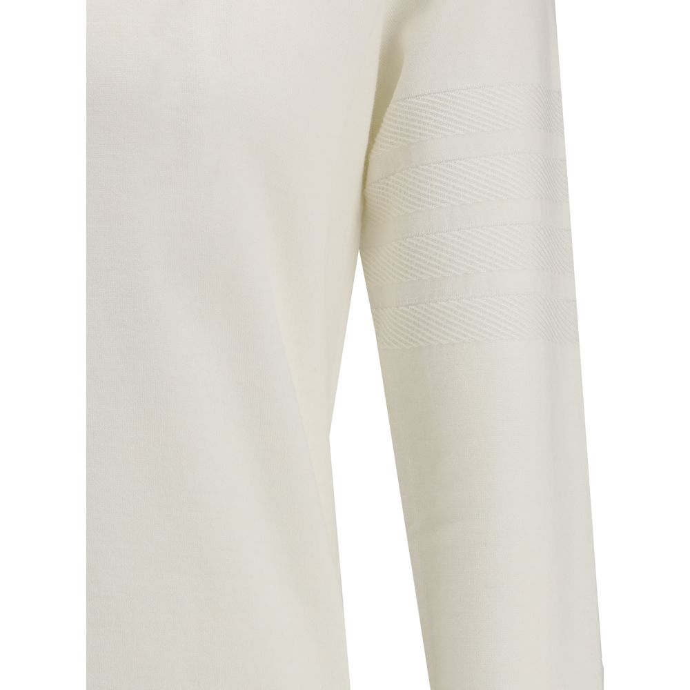 Thom Browne White Fleece Wool Sweatshirt | Regal Royce