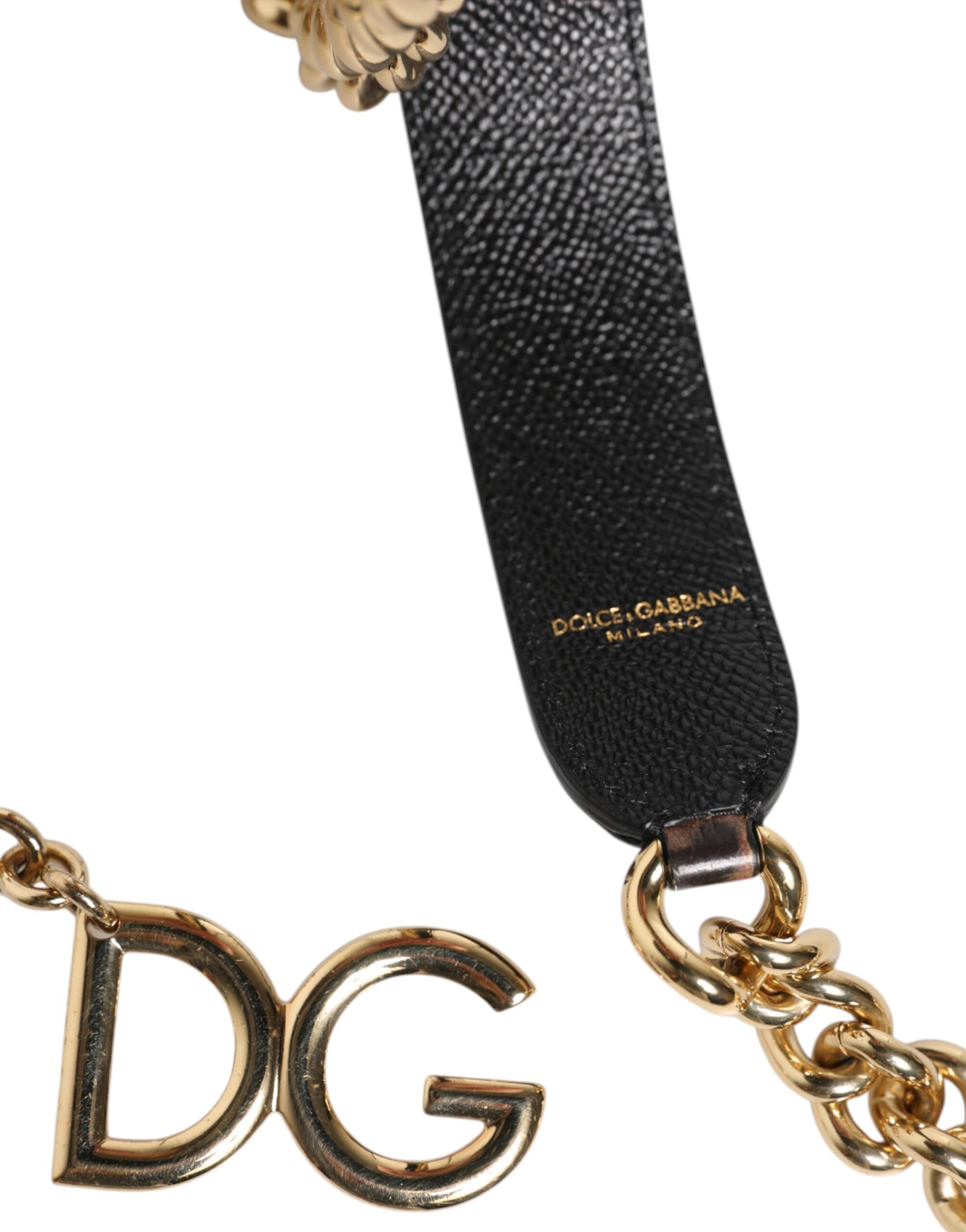Dolce & Gabbana Brown Leopard Gold Brass Chain Accessory Shoulder Strap | Regal Royce
