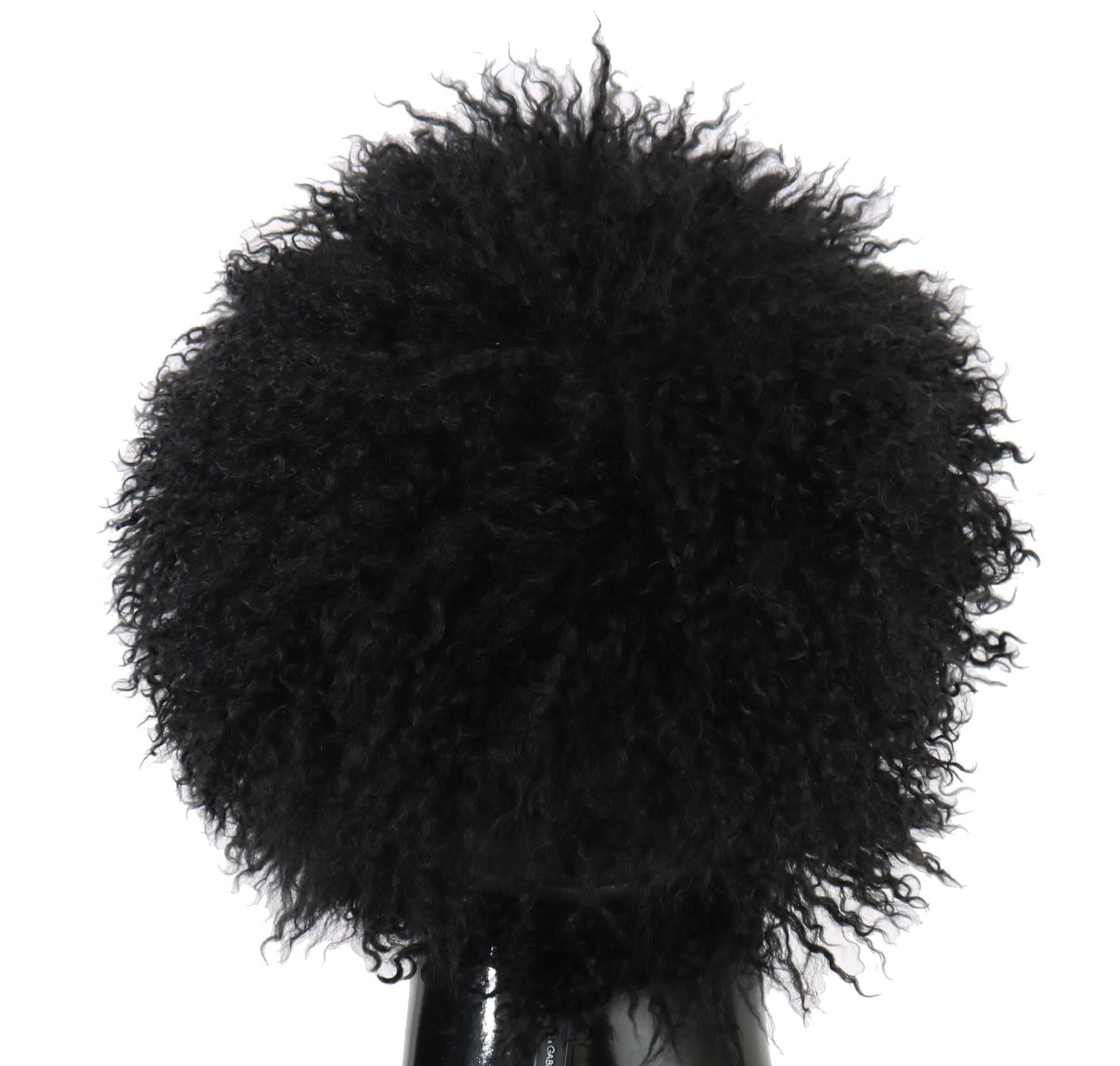 Dolce & Gabbana Black Tibet Lamb Fur Leather Gatsby Hat | Regal Royce
