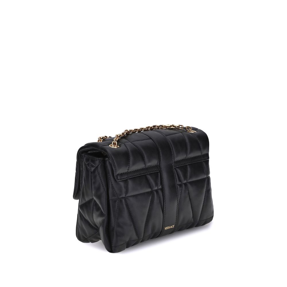 Versace Black Calf Leather Bos Taurus Shoulder Bag | Regal Royce