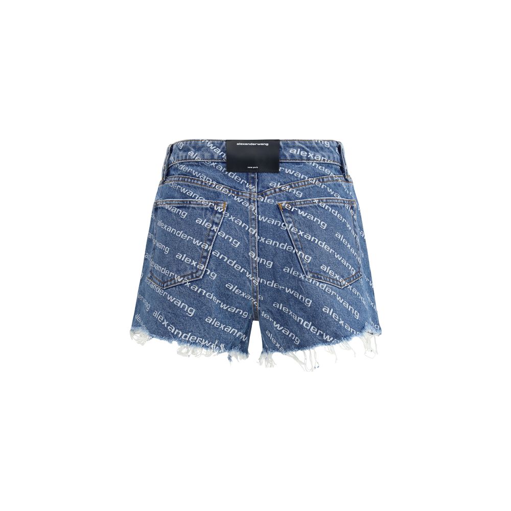 Alexander Wang Blue Cotton Bermuda Shorts | Regal Royce