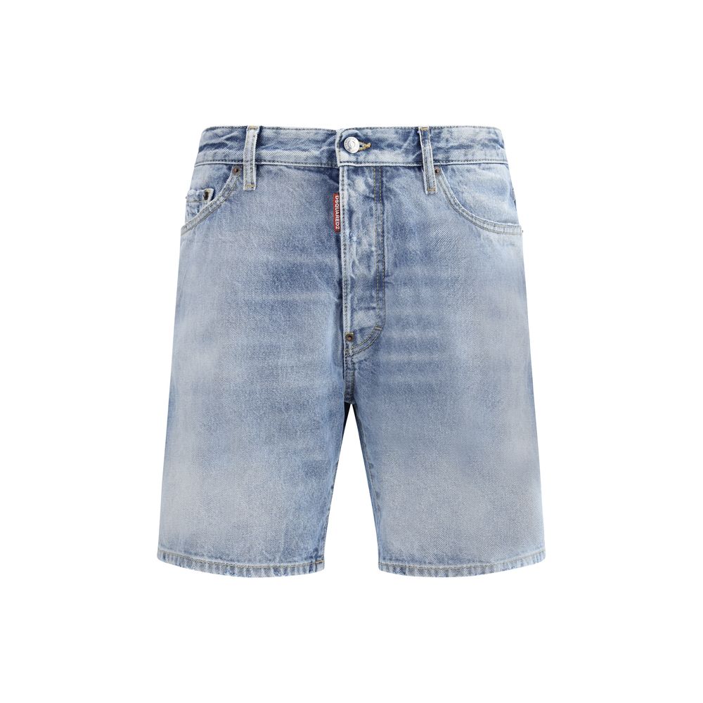 Dsquared² Light Blue Cotton Bermuda Shorts | Regal Royce