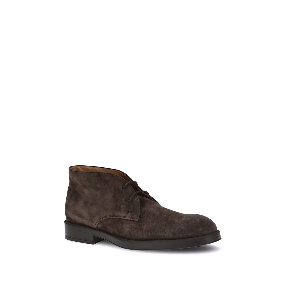 Tod's Brown Calf Leather Bos Taurus Ankle Boots | Regal Royce