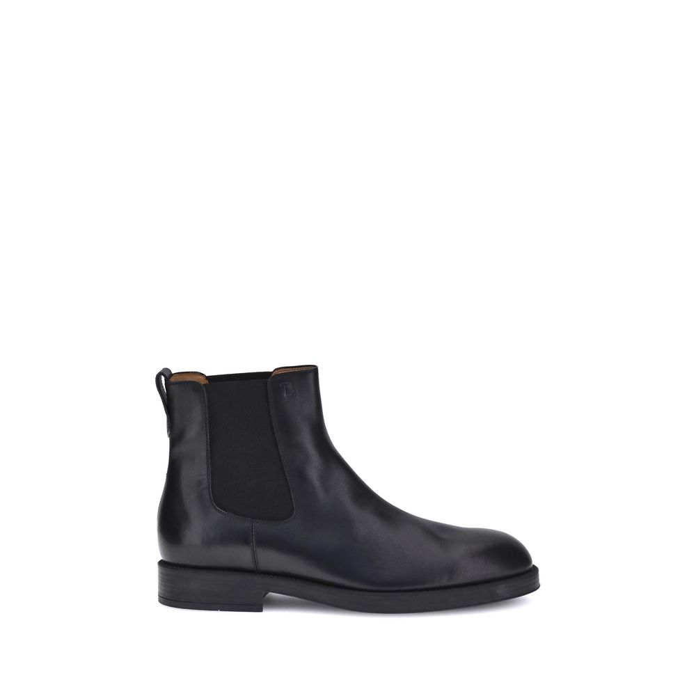 Tod's Black Calf Leather Bos Taurus Chelsea Boots | Regal Royce
