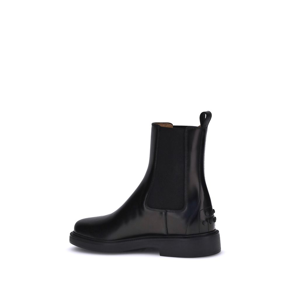 Tod's Black Calf Leather Bos Taurus Chelsea Boots | Regal Royce