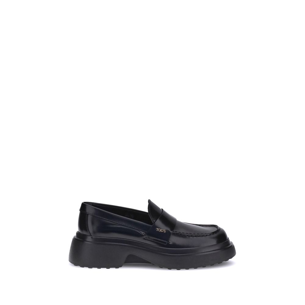 Tod's Black Rubber Platform Loafers | Regal Royce
