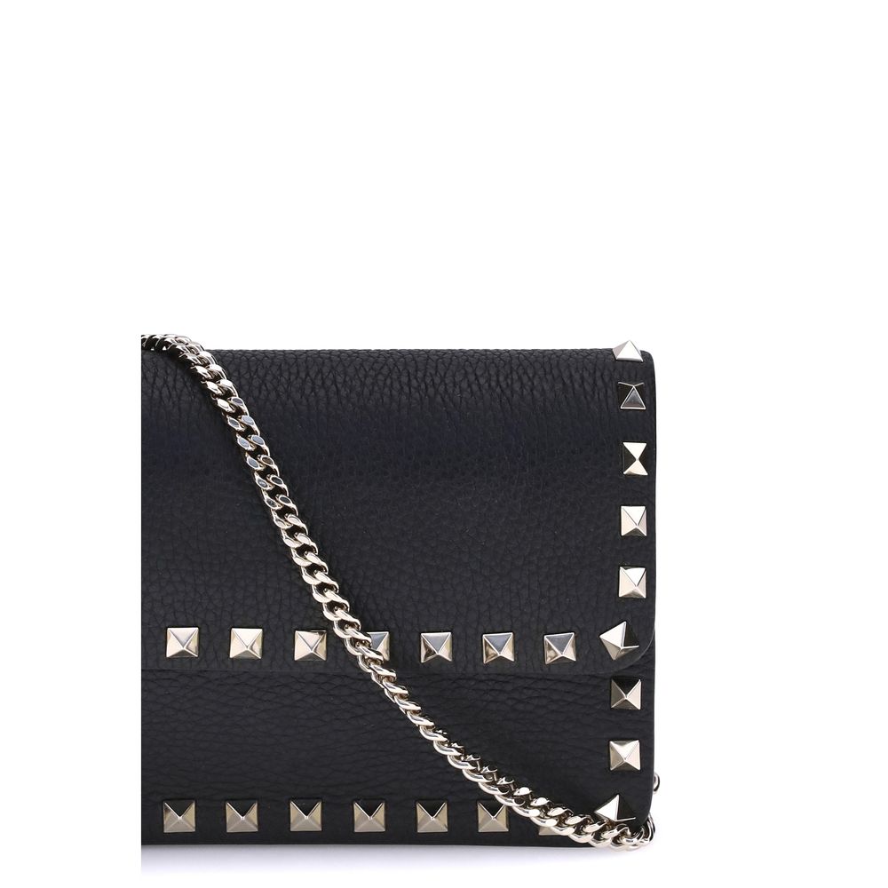 Valentino Garavani Black Calf Leather Bos Taurus Clutch Bag | Regal Royce