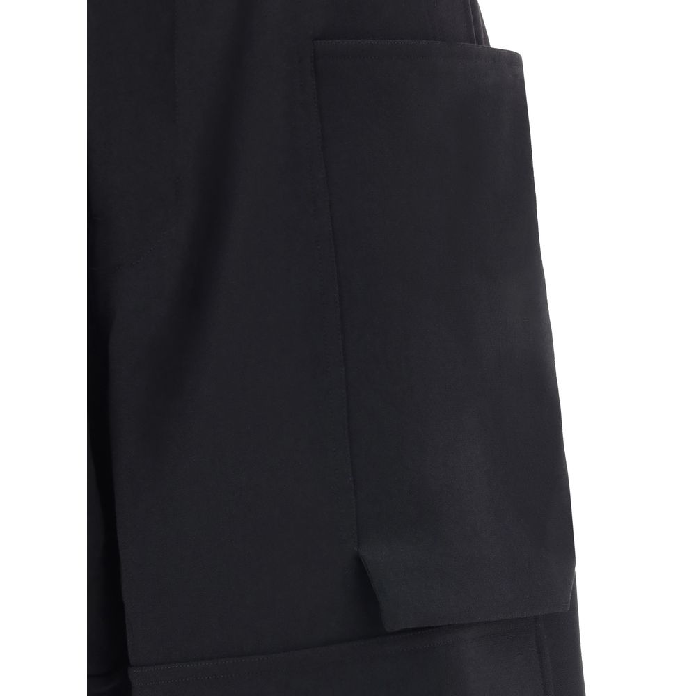 Rick Owens Black Wool Cargo Pants | Regal Royce