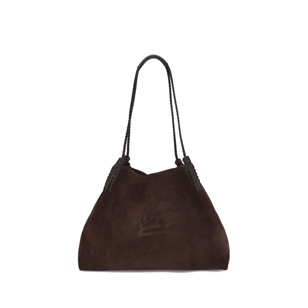 Etro Brown Calf Leather Bos Taurus Shoulder Bag