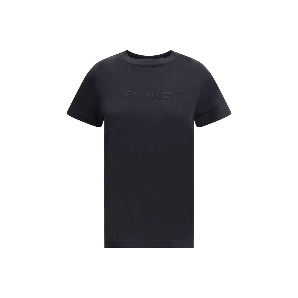PINKO Black Cotton T-Shirt