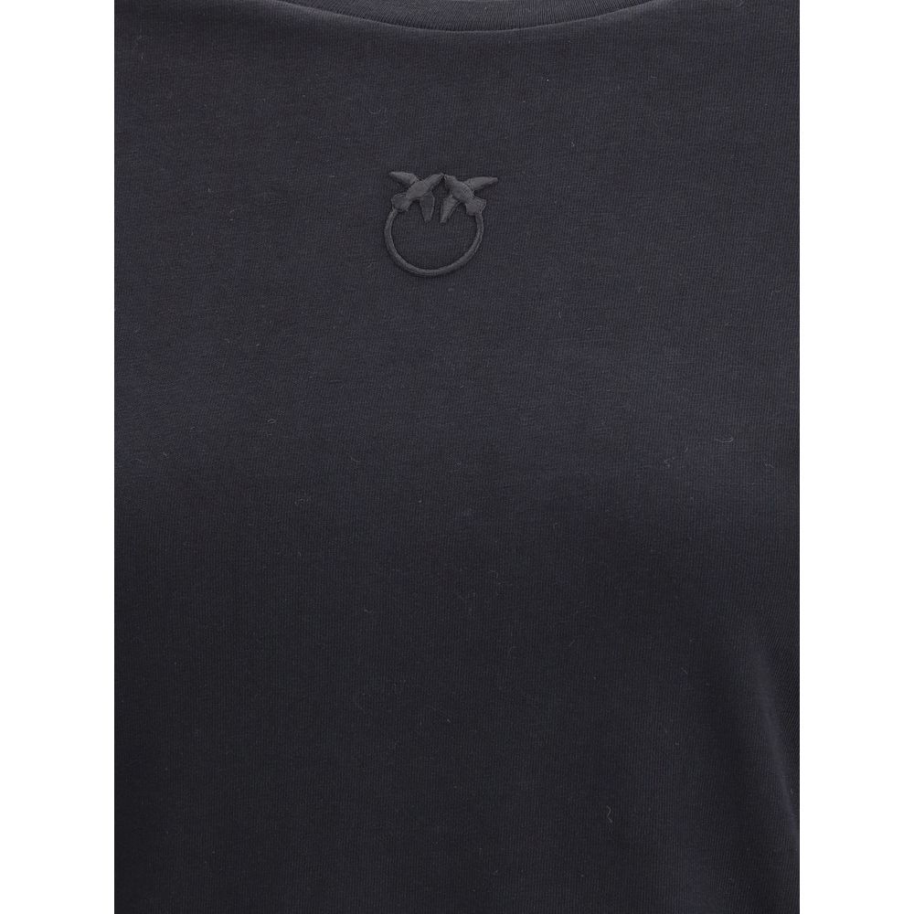 PINKO Black Cotton T-Shirt