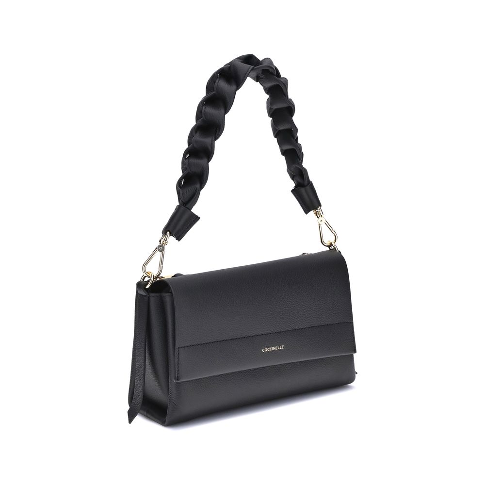 Coccinelle Black Calf Leather Bos Taurus Shoulder Bag | Regal Royce