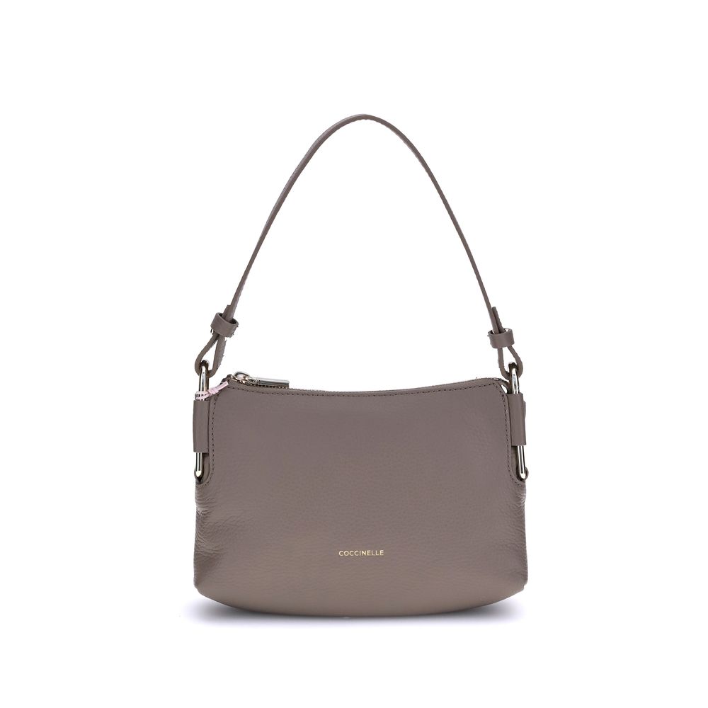 Coccinelle Gray Calf Leather Bos Taurus Shoulder Bag | Regal Royce