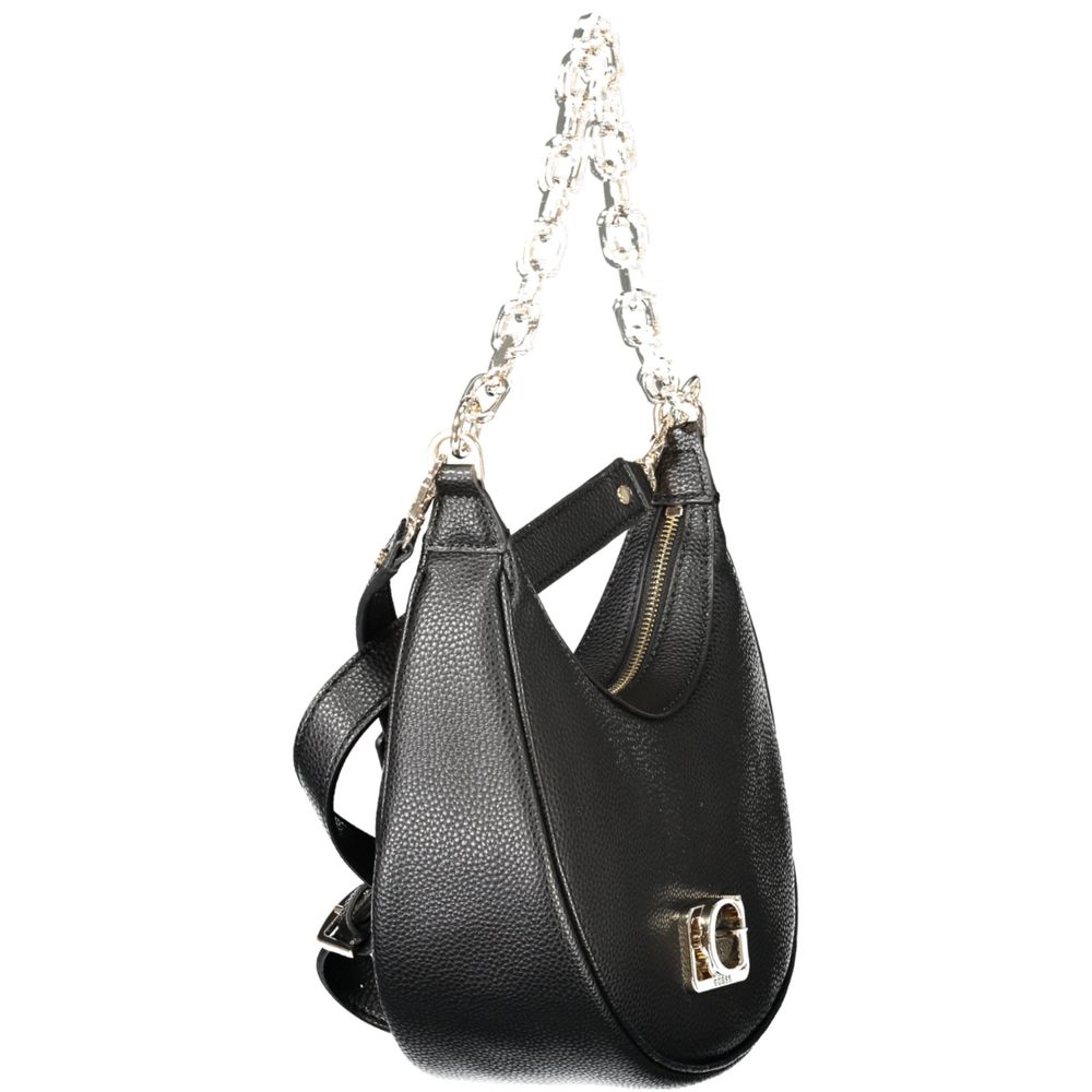 Guess Jeans Black Polyurethane Women's Handbag | Regal Royce