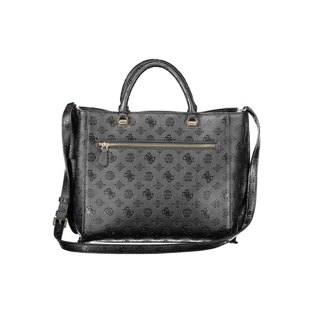 Guess Jeans Black Polyurethane Women Handbag | Regal Royce