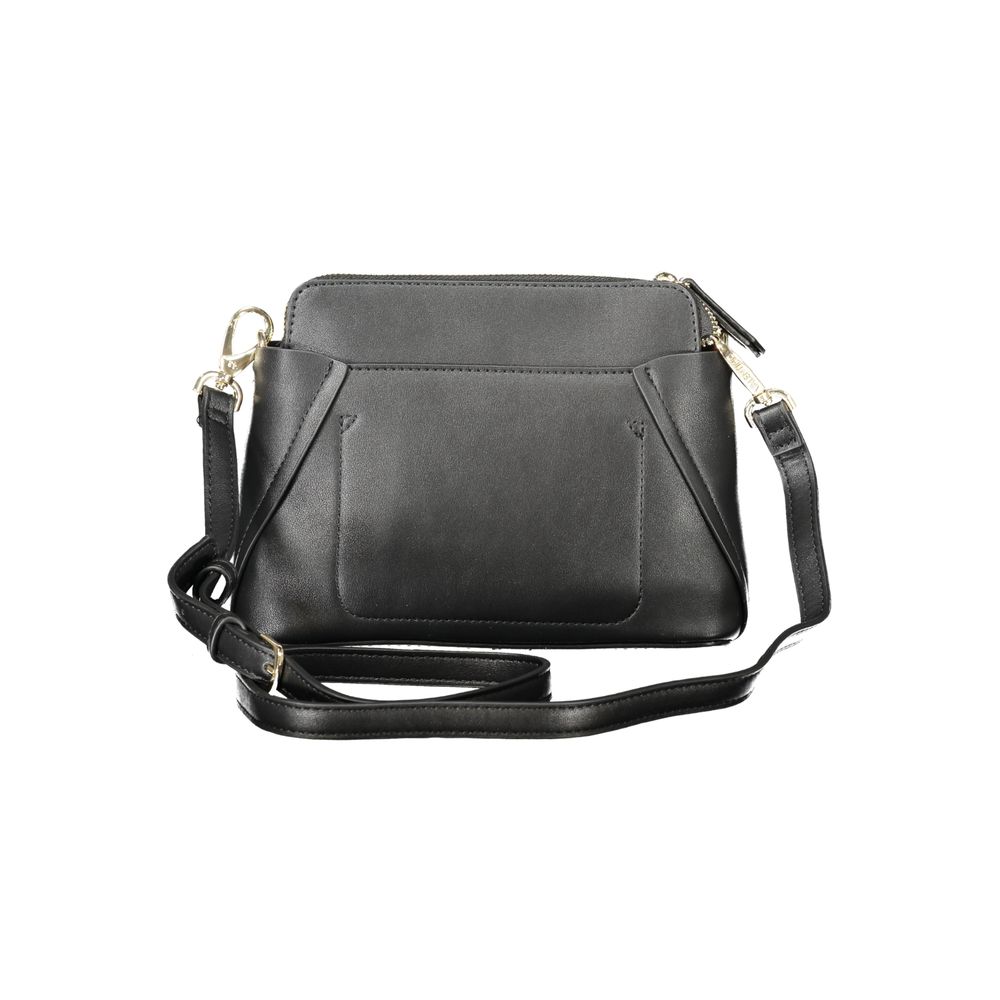 Mario Valentino Black Polyurethane Shoulder Bag | Regal Royce