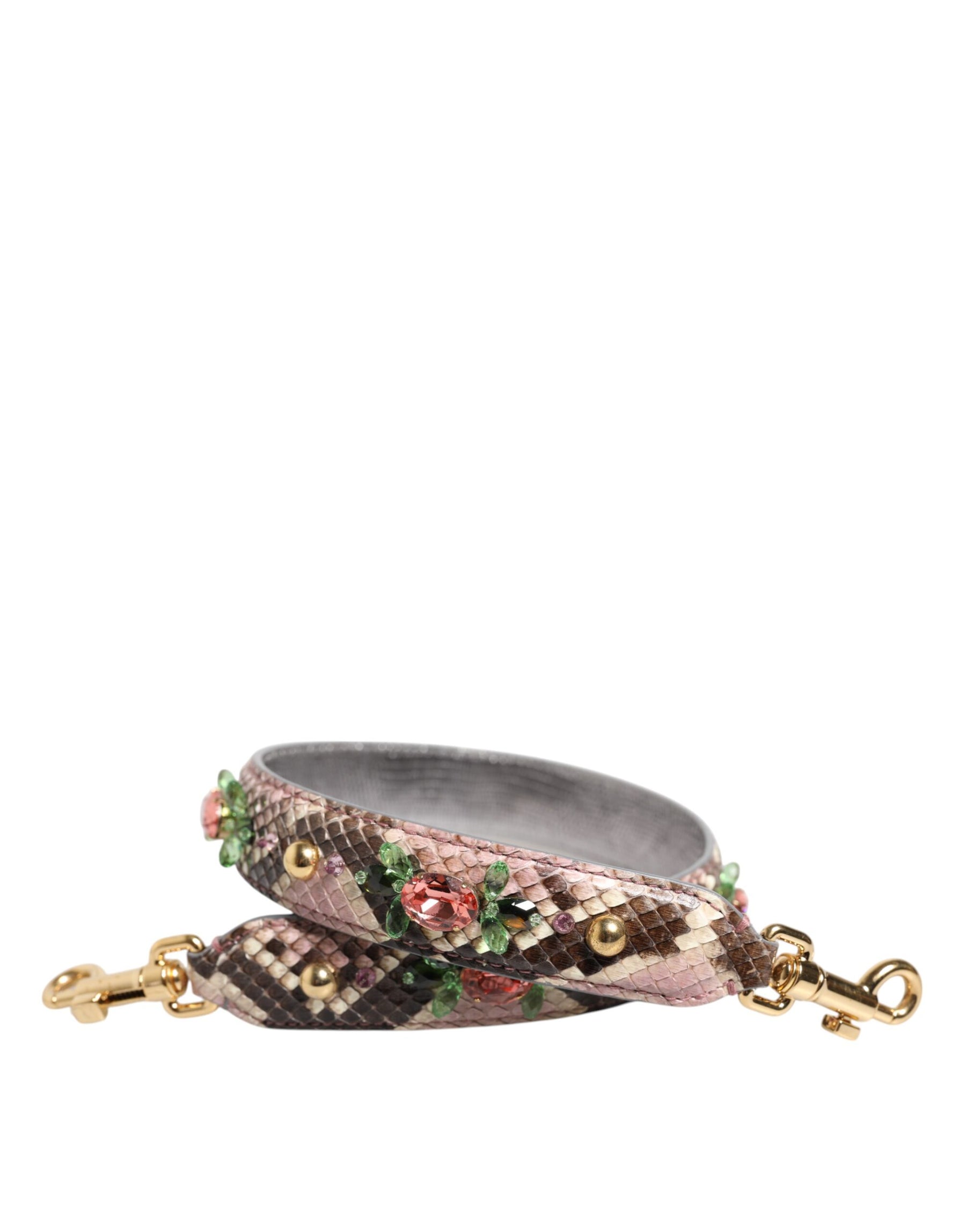 Dolce & Gabbana Multicolor Python Embellished Crystal Stud Shoulder Strap | Regal Royce