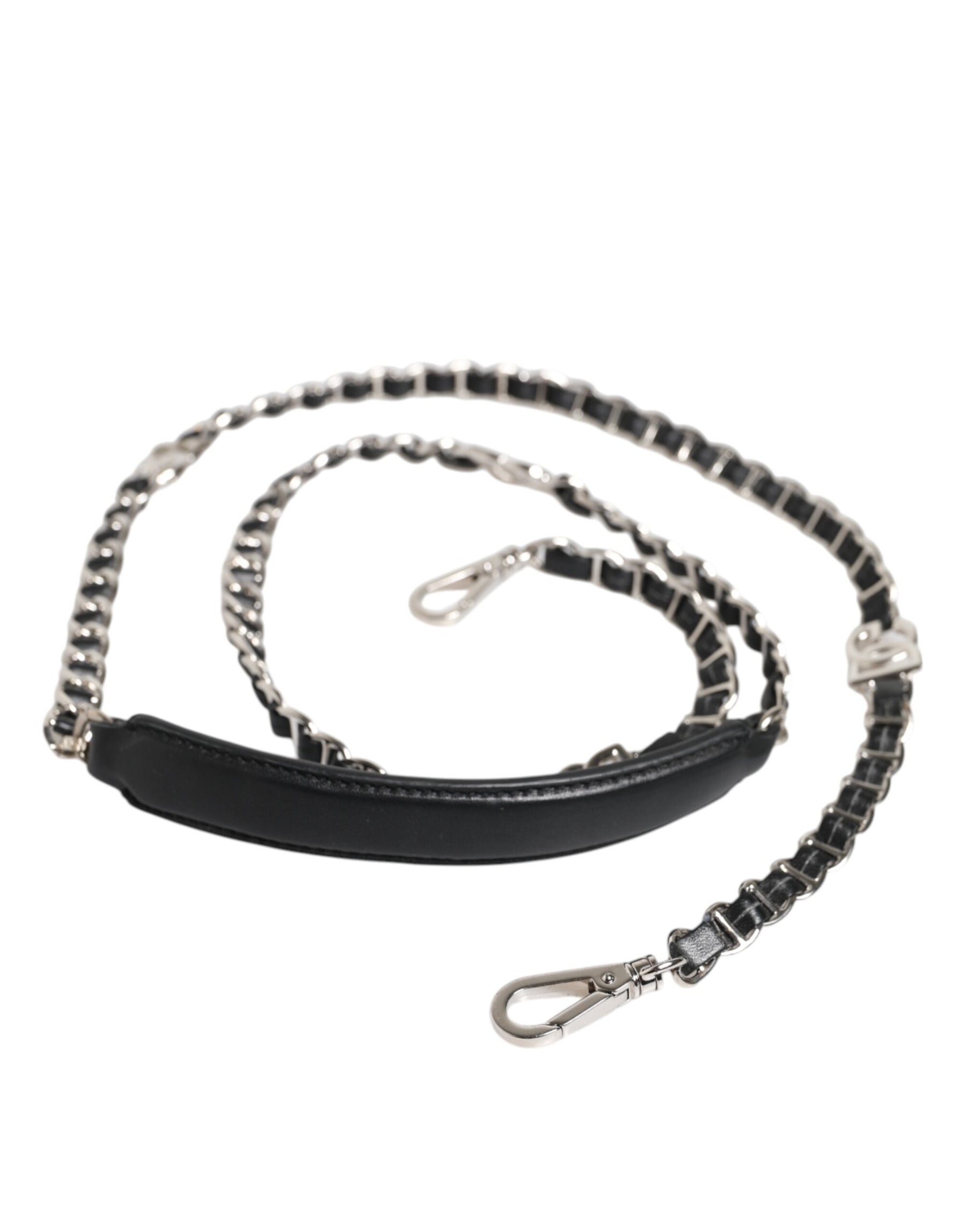 Dolce & Gabbana Black Leather DG Logo Chain Bag Shoulder Strap | Regal Royce