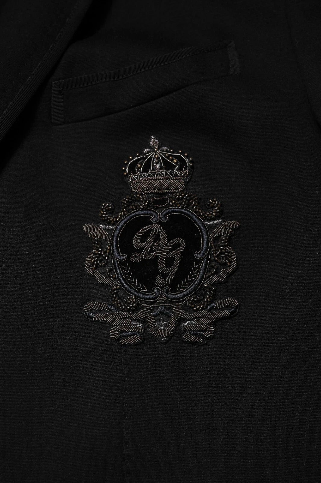Dolce & Gabbana Black Viscose DG Crown Blazer Coat Jacket | Regal Royce