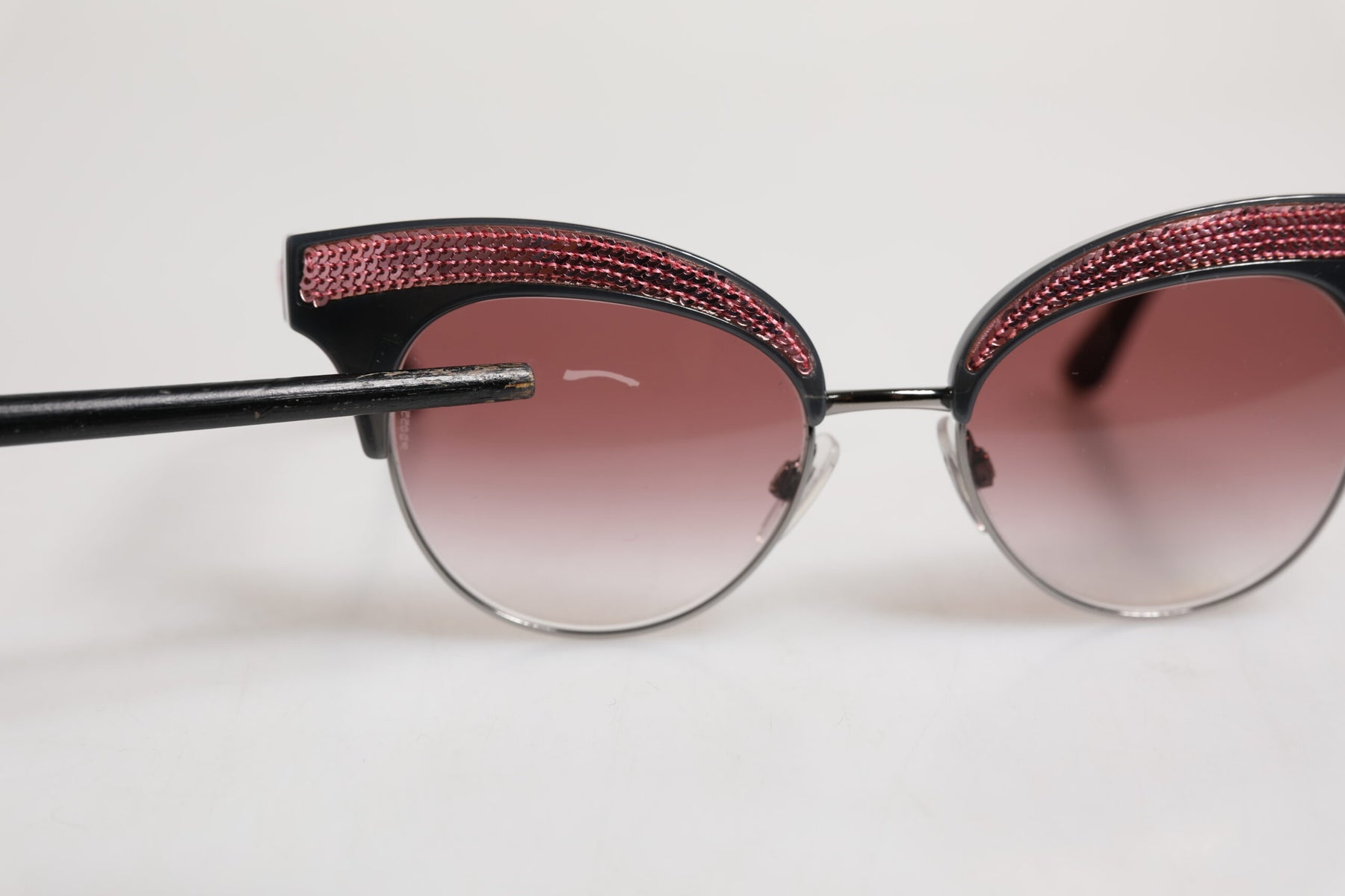 Dolce & Gabbana Black Pink Mirrored Cat Eye DG6109 Sequined Sunglasses | Regal Royce