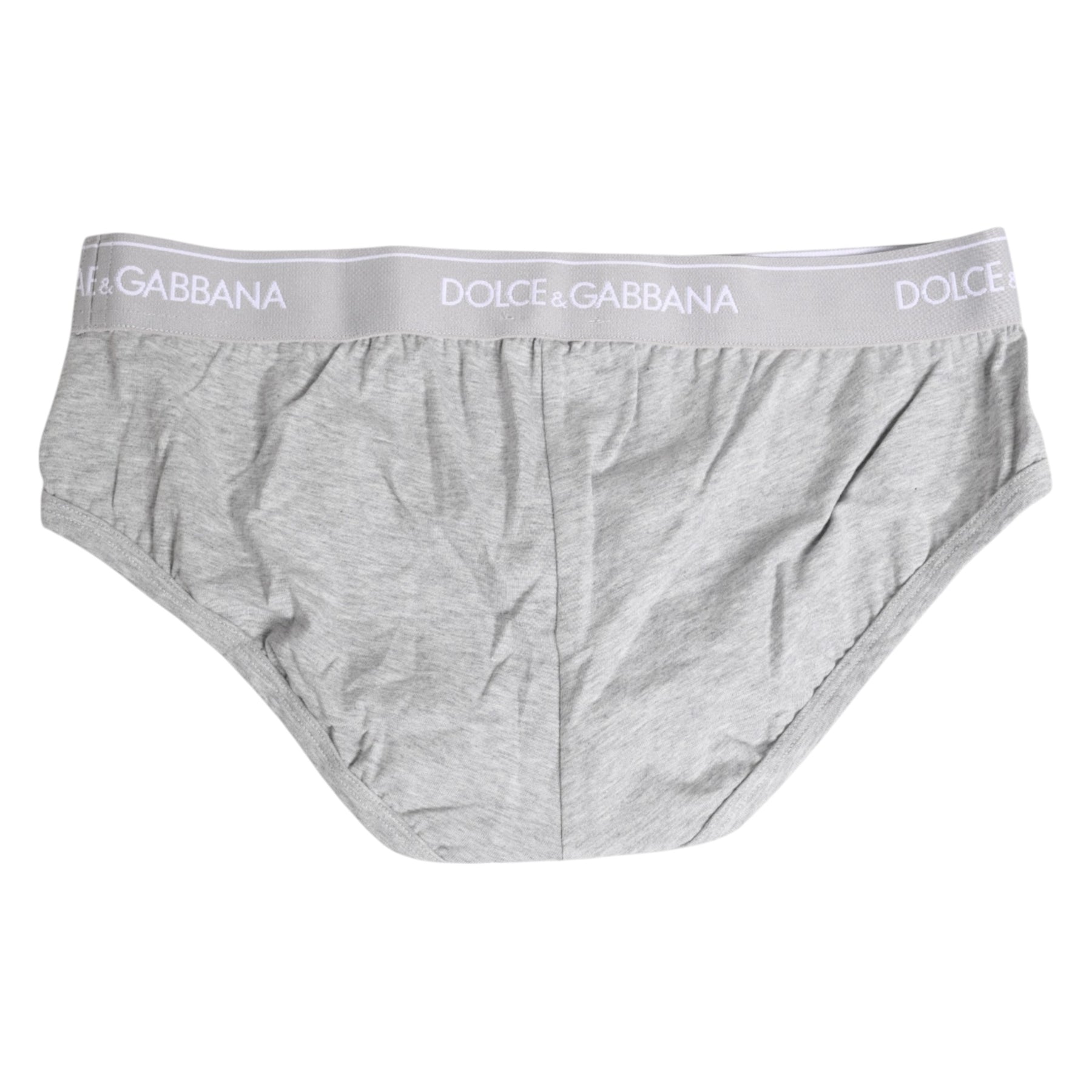 Dolce & Gabbana Gray Cotton Stretch Regular Brief Underwear | Regal Royce