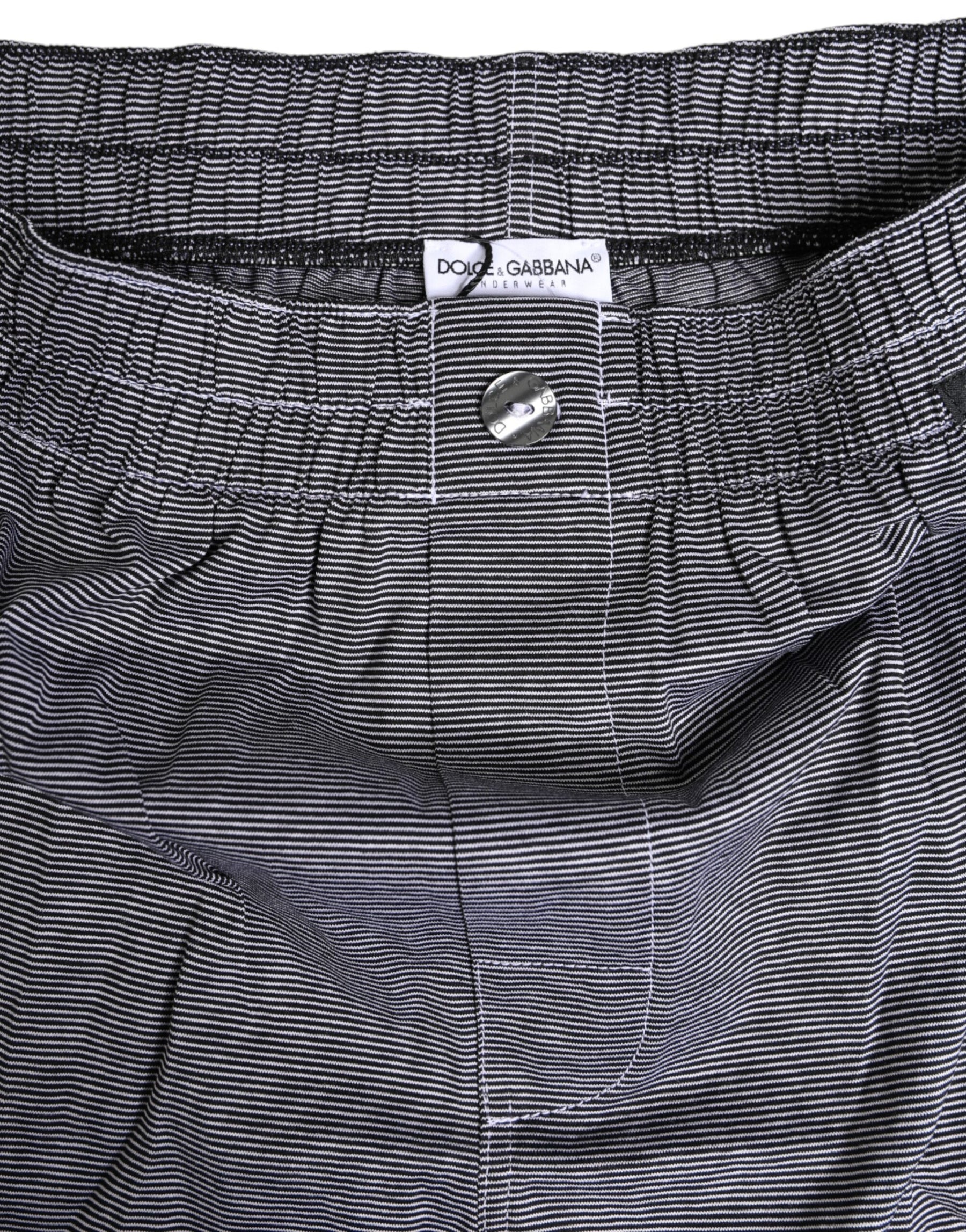 Dolce & Gabbana Gray Striped Cotton Regular Boxer Underwear | Regal Royce