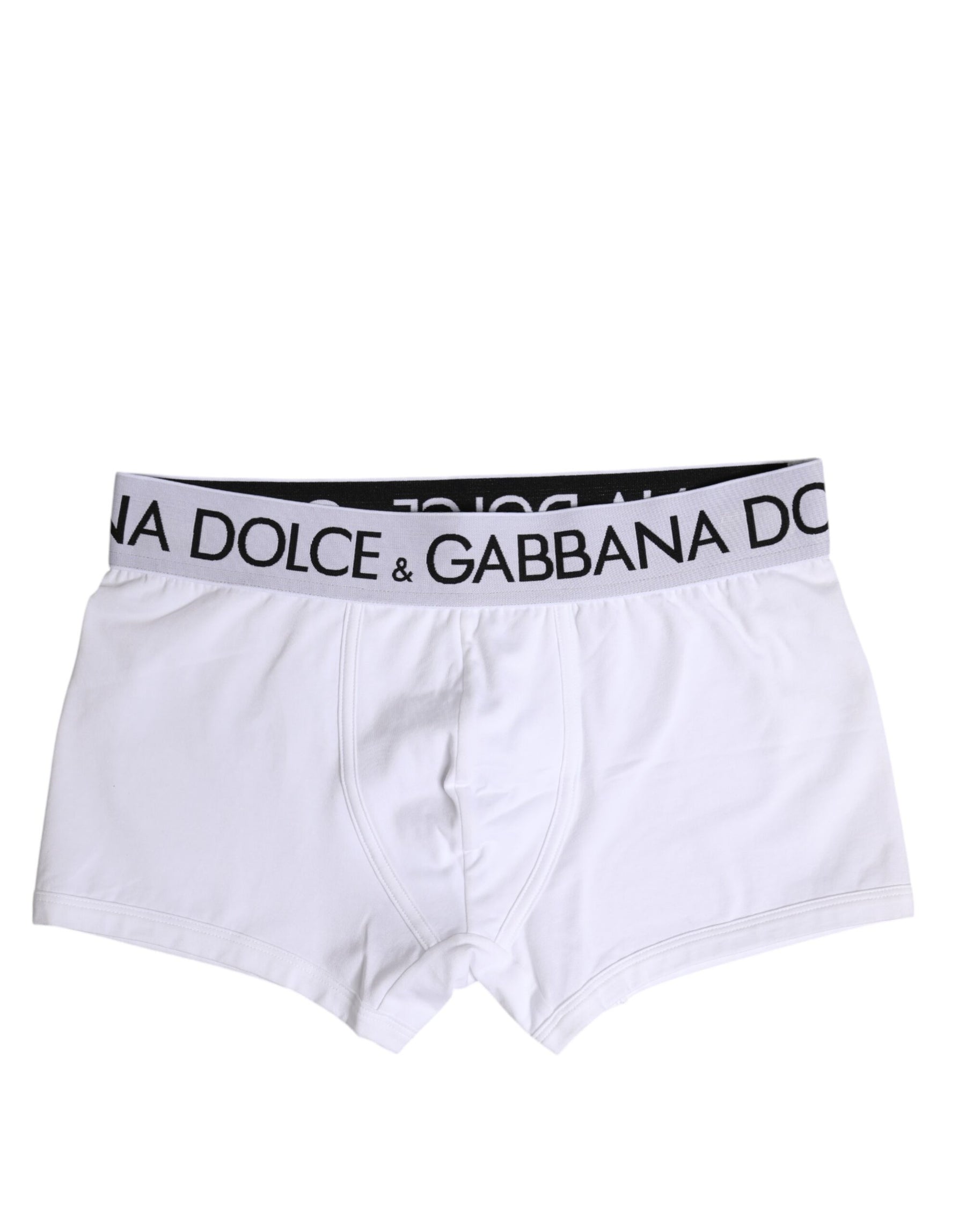 Dolce & Gabbana White Cotton Stretch Regular Boxer Underwear | Regal Royce