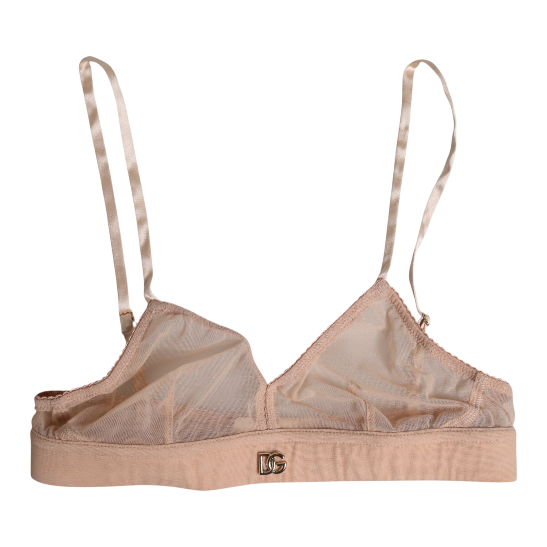 Dolce & Gabbana Powder Pink Nylon DG Logo Non Wire Bra Underwear | Regal Royce