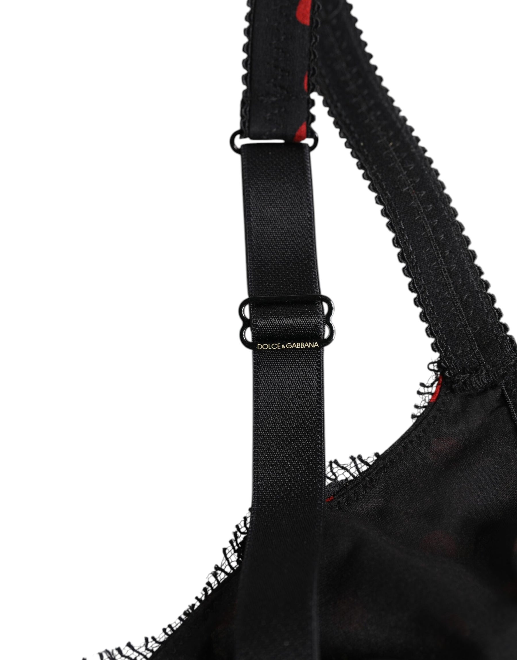 Dolce & Gabbana Black Red Polka Dot Underwired Balconette Underwear | Regal Royce