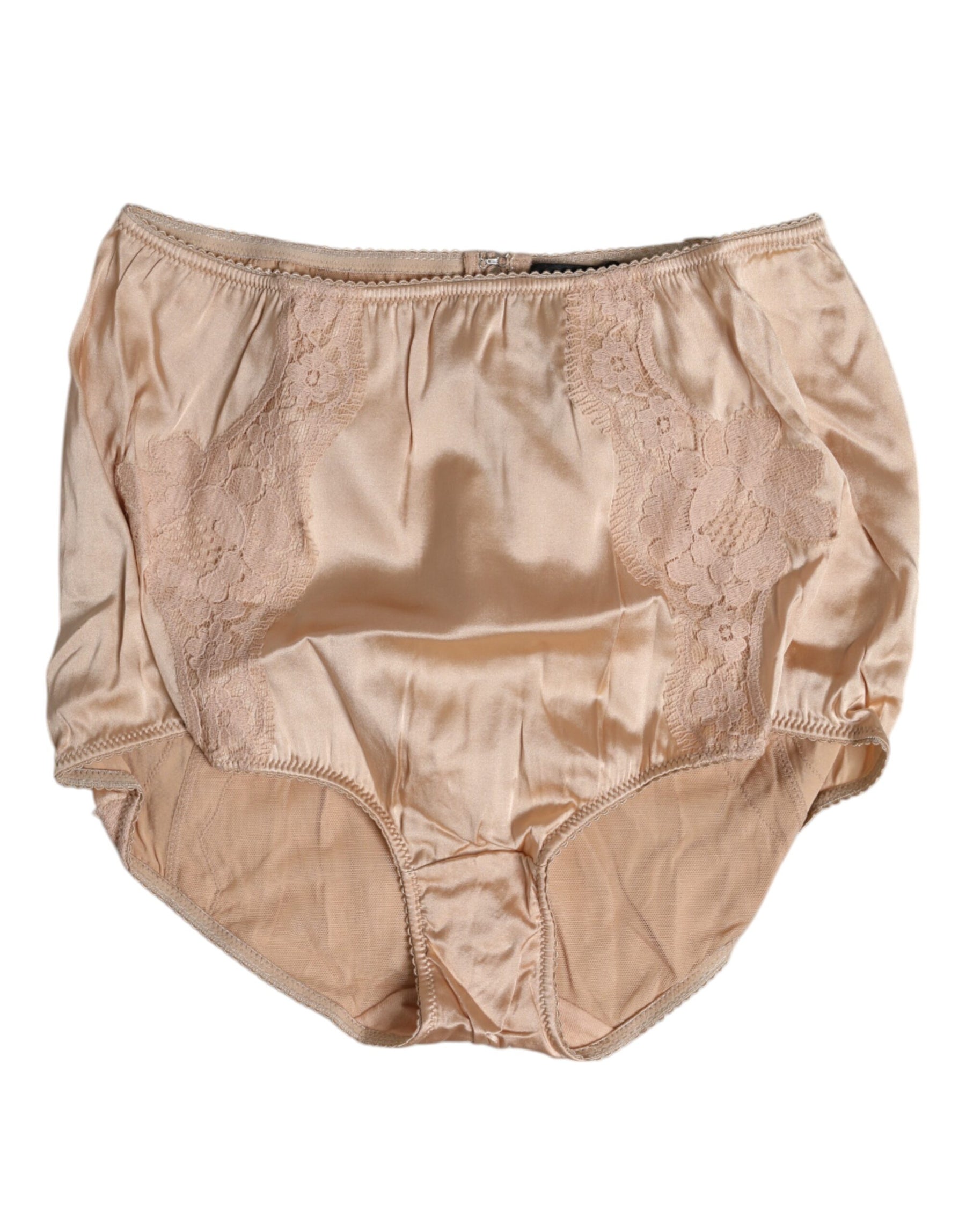 Dolce & Gabbana Beige Silk Lace High Waist Bikini Panty Underwear | Regal Royce